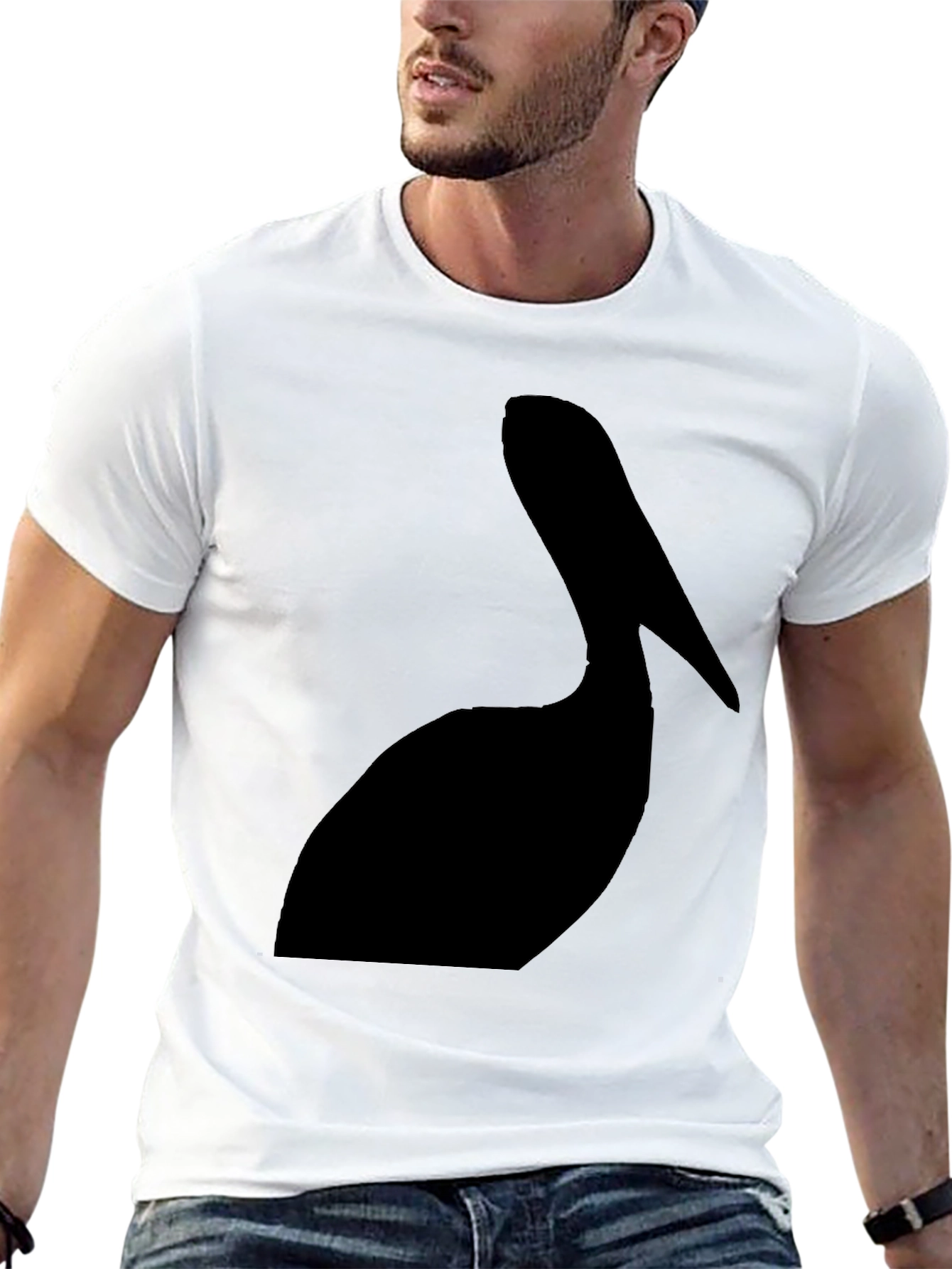 Pelican Silhouette Graphic Tee - Black Cotton T-Shirt