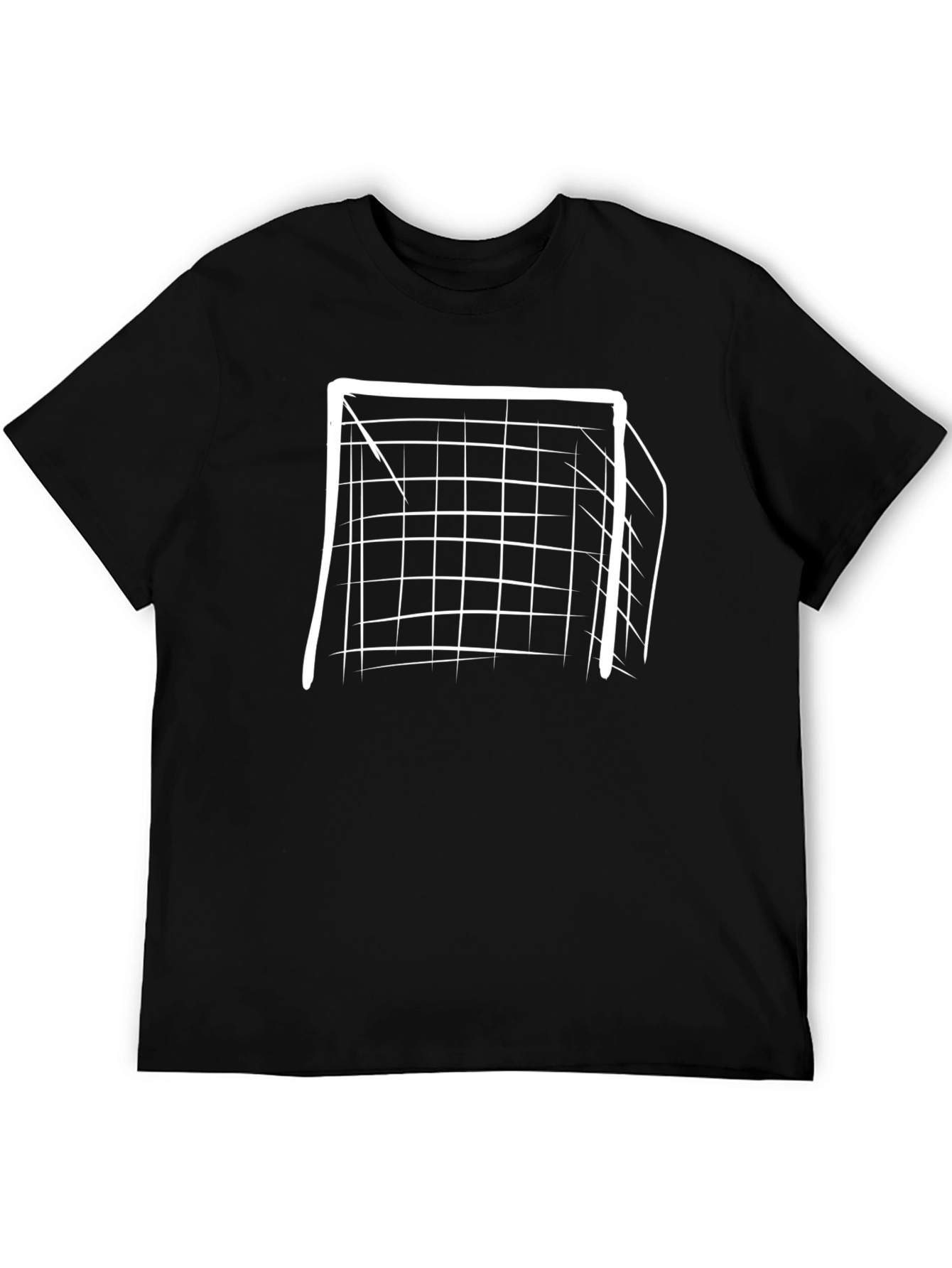 Soccer Goal Graphic Tee - Black Cotton T-Shirt