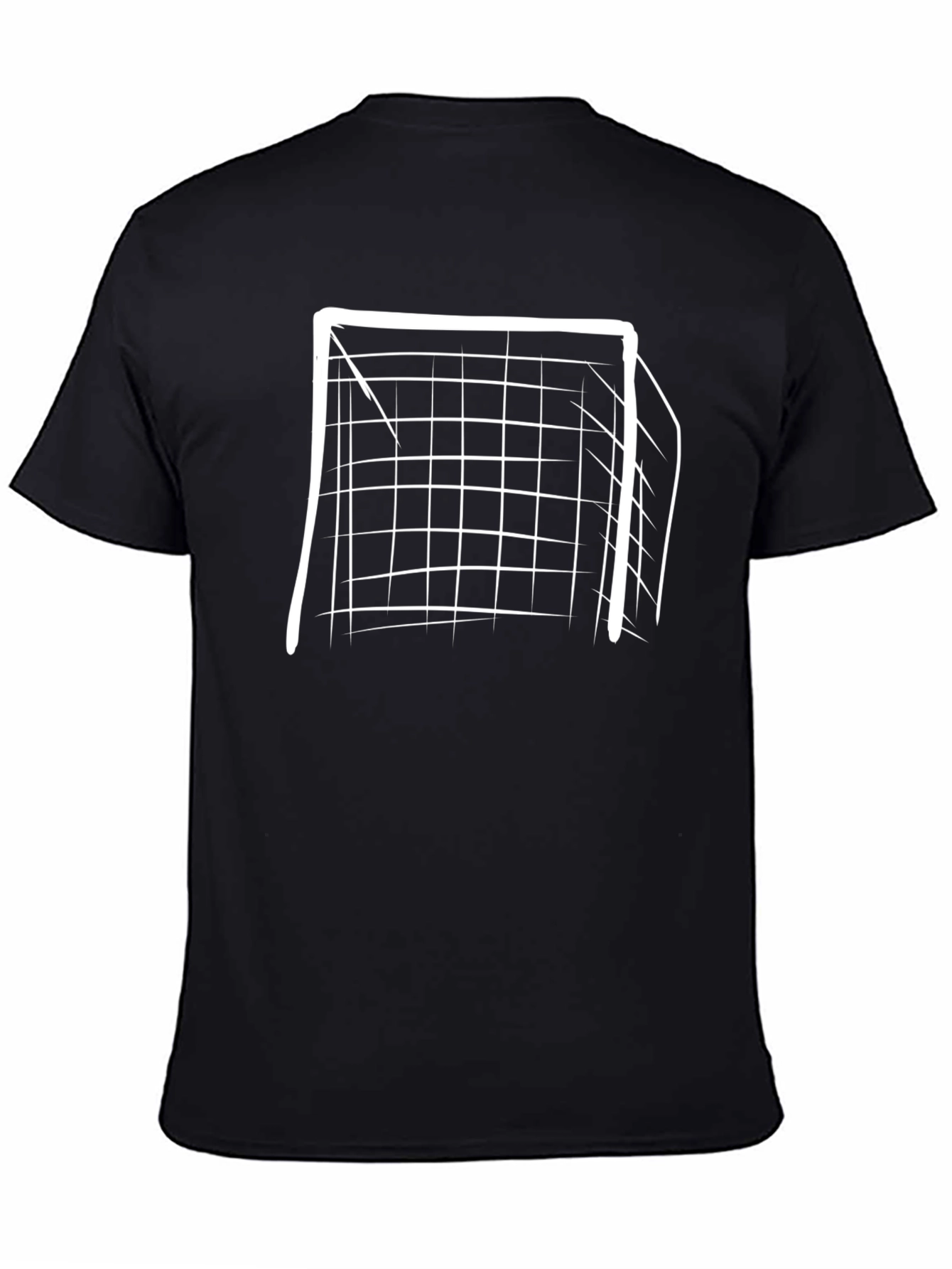 Soccer Goal Graphic Tee - Black Cotton T-Shirt