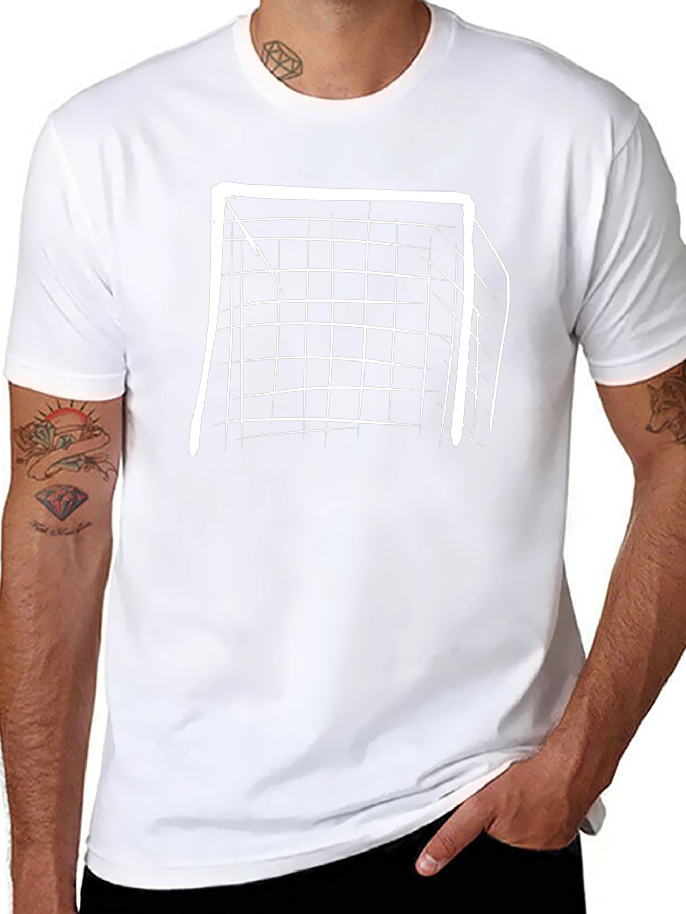 Soccer Goal Graphic Tee - Black Cotton T-Shirt