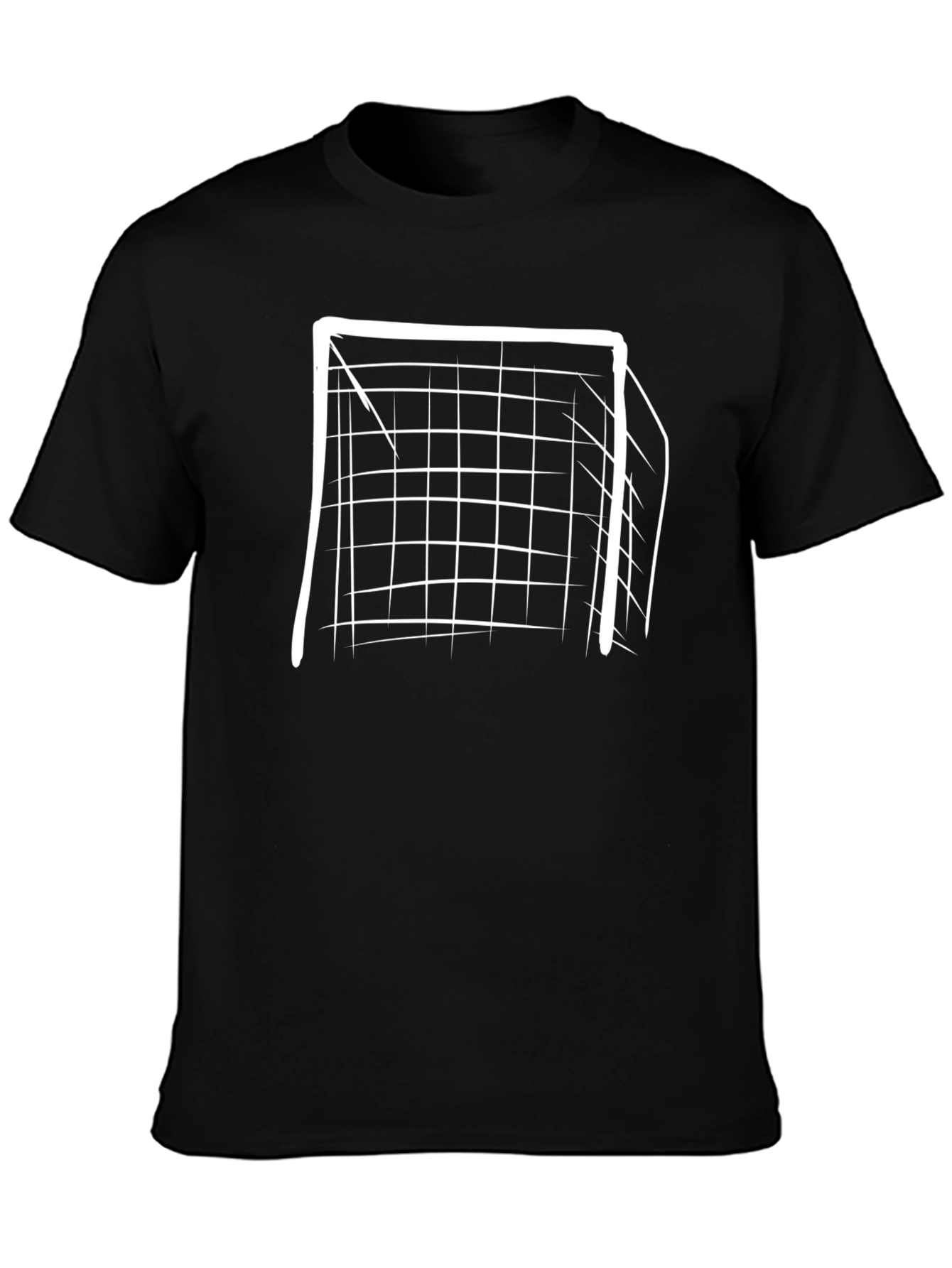 Soccer Goal Graphic Tee - Black Cotton T-Shirt