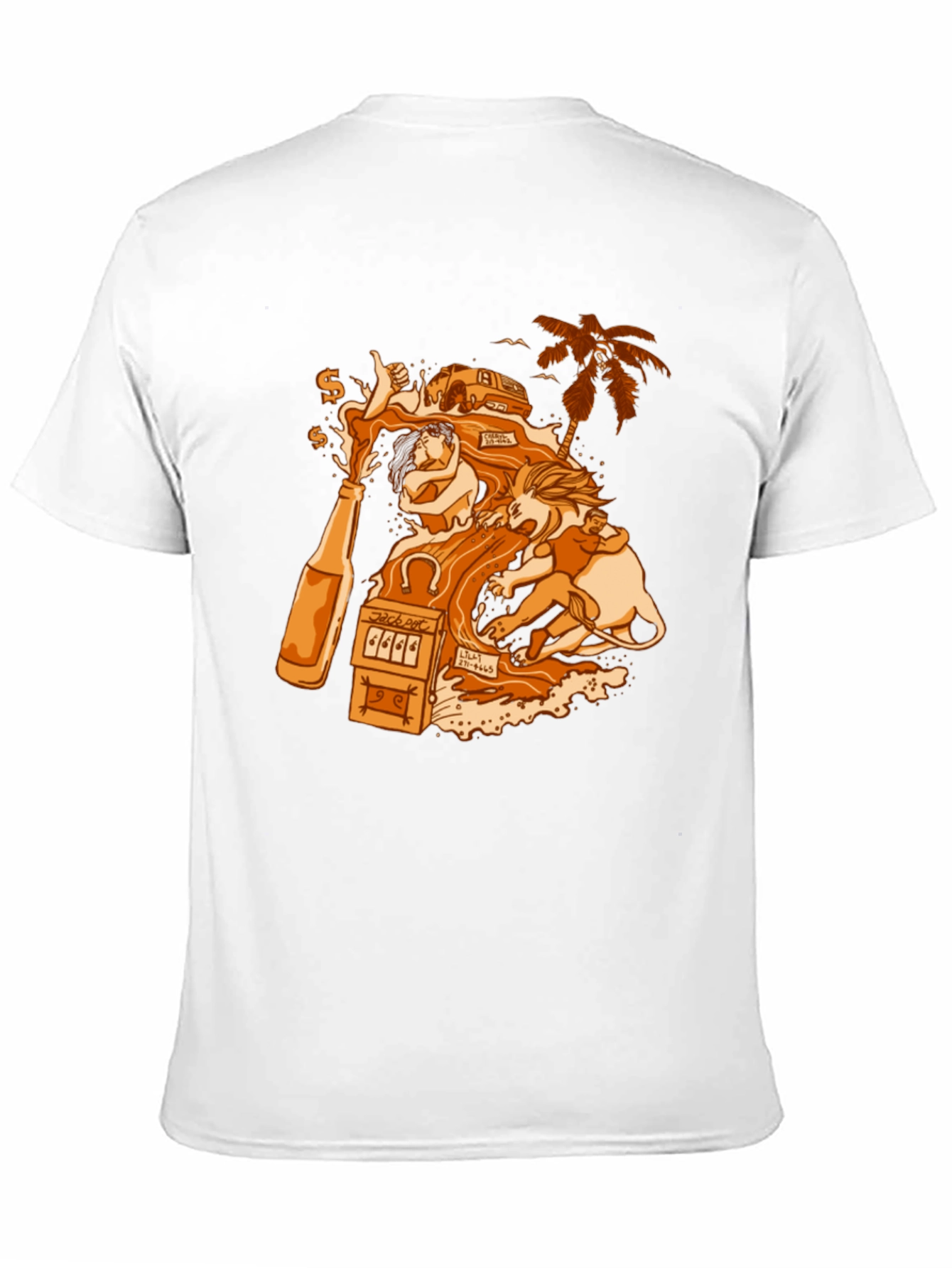 Black T-Shirt with Gambling Theme Graphic