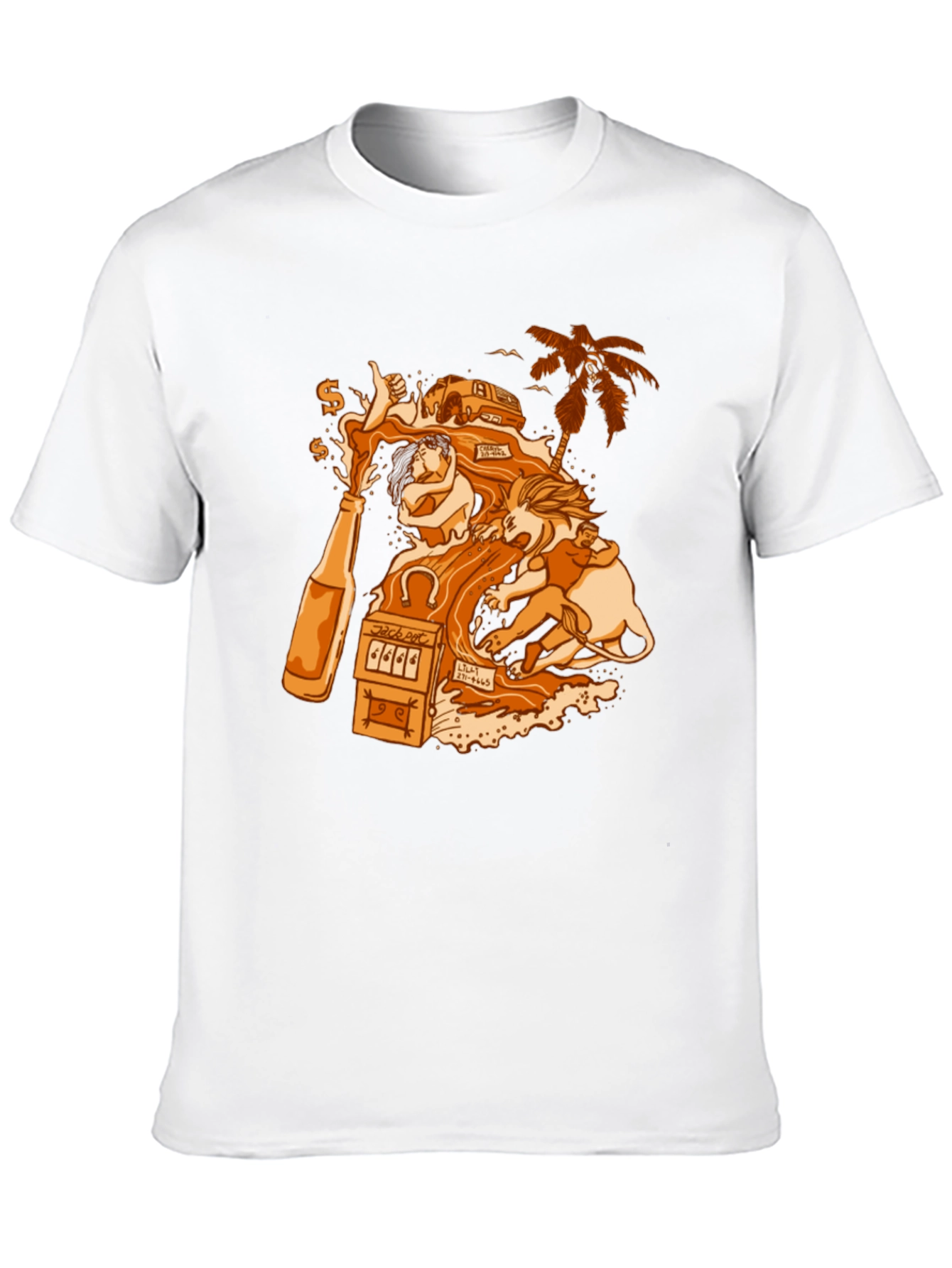 Black T-Shirt with Gambling Theme Graphic