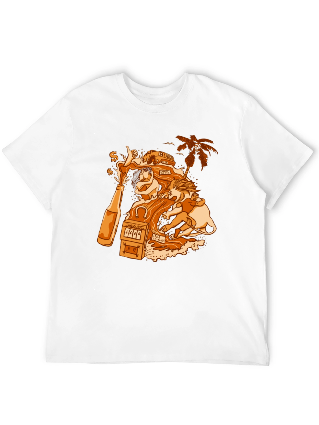 Black T-Shirt with Gambling Theme Graphic