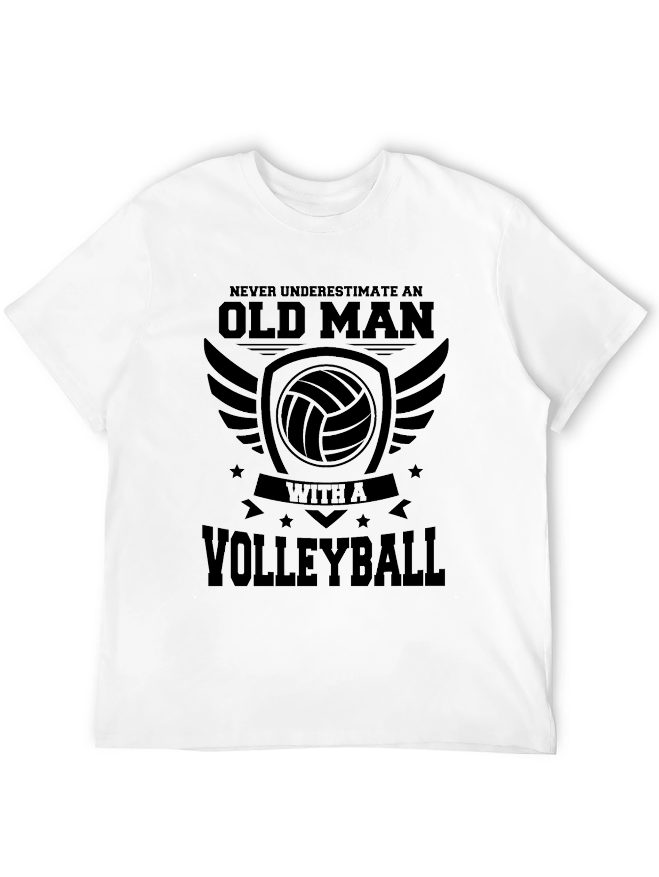 Volleyball Old Man Graphic Tee
