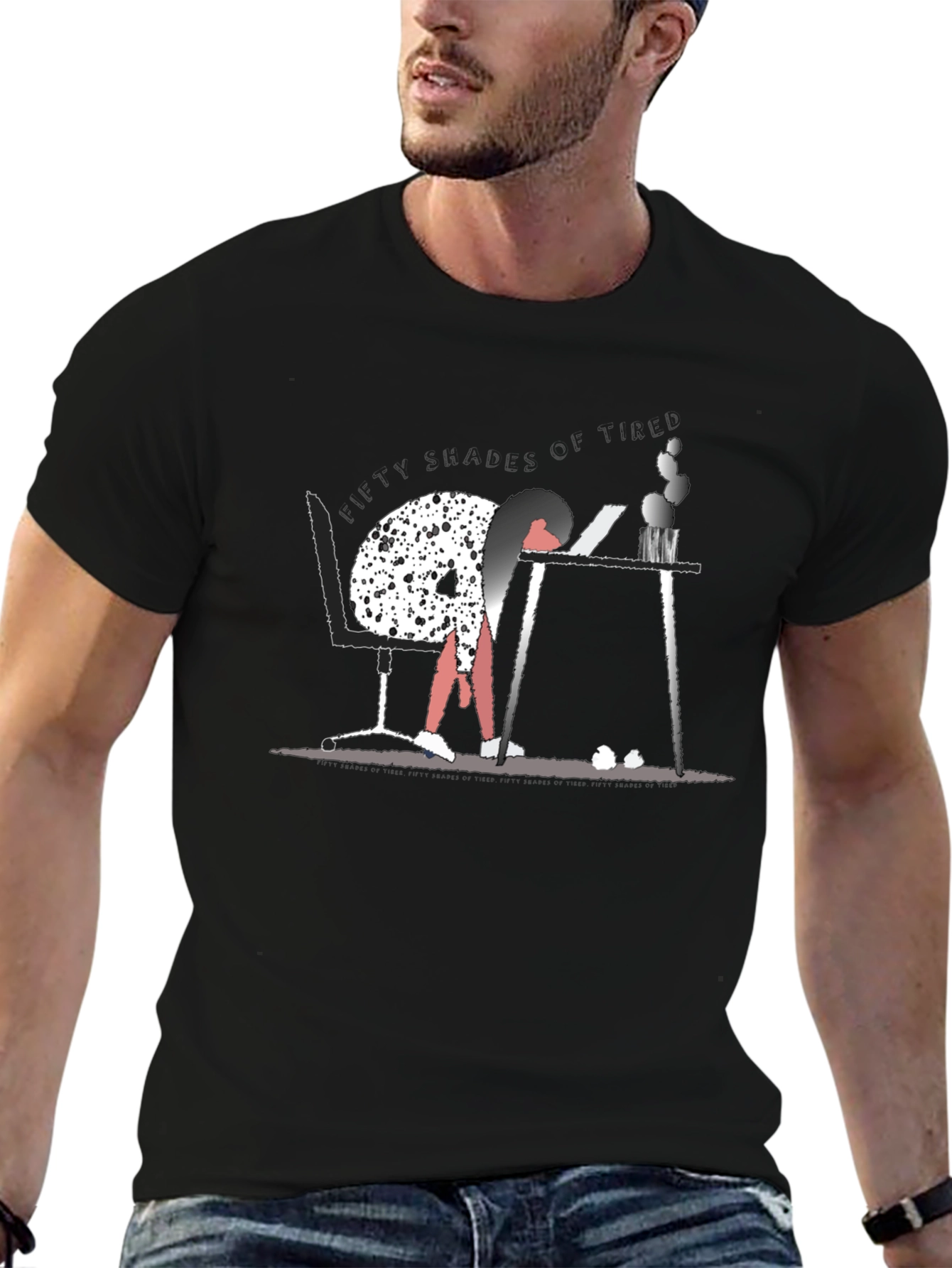 Fifty Shades of Tired Graphic T-Shirt - Black