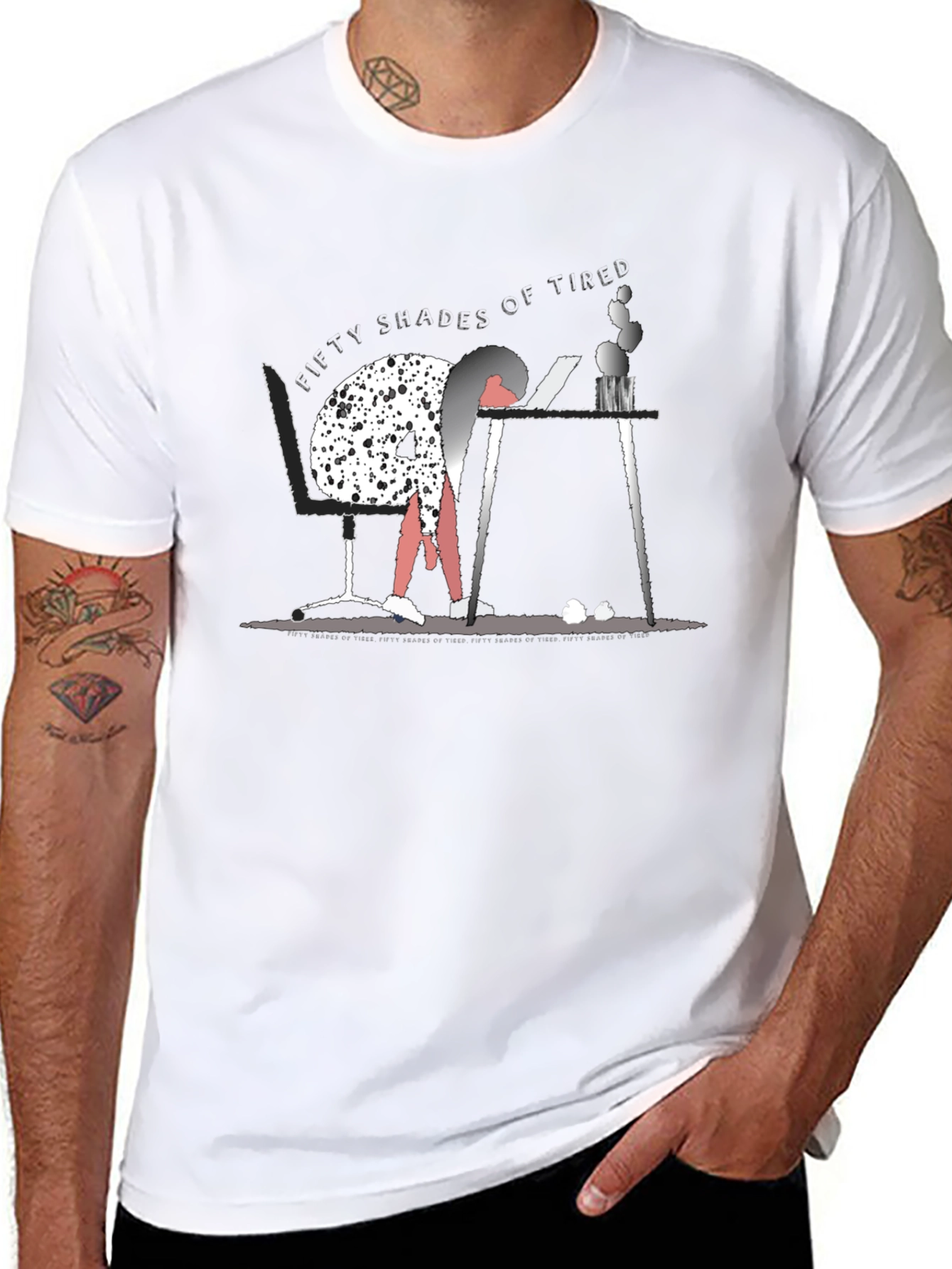 Fifty Shades of Tired Graphic T-Shirt - Black
