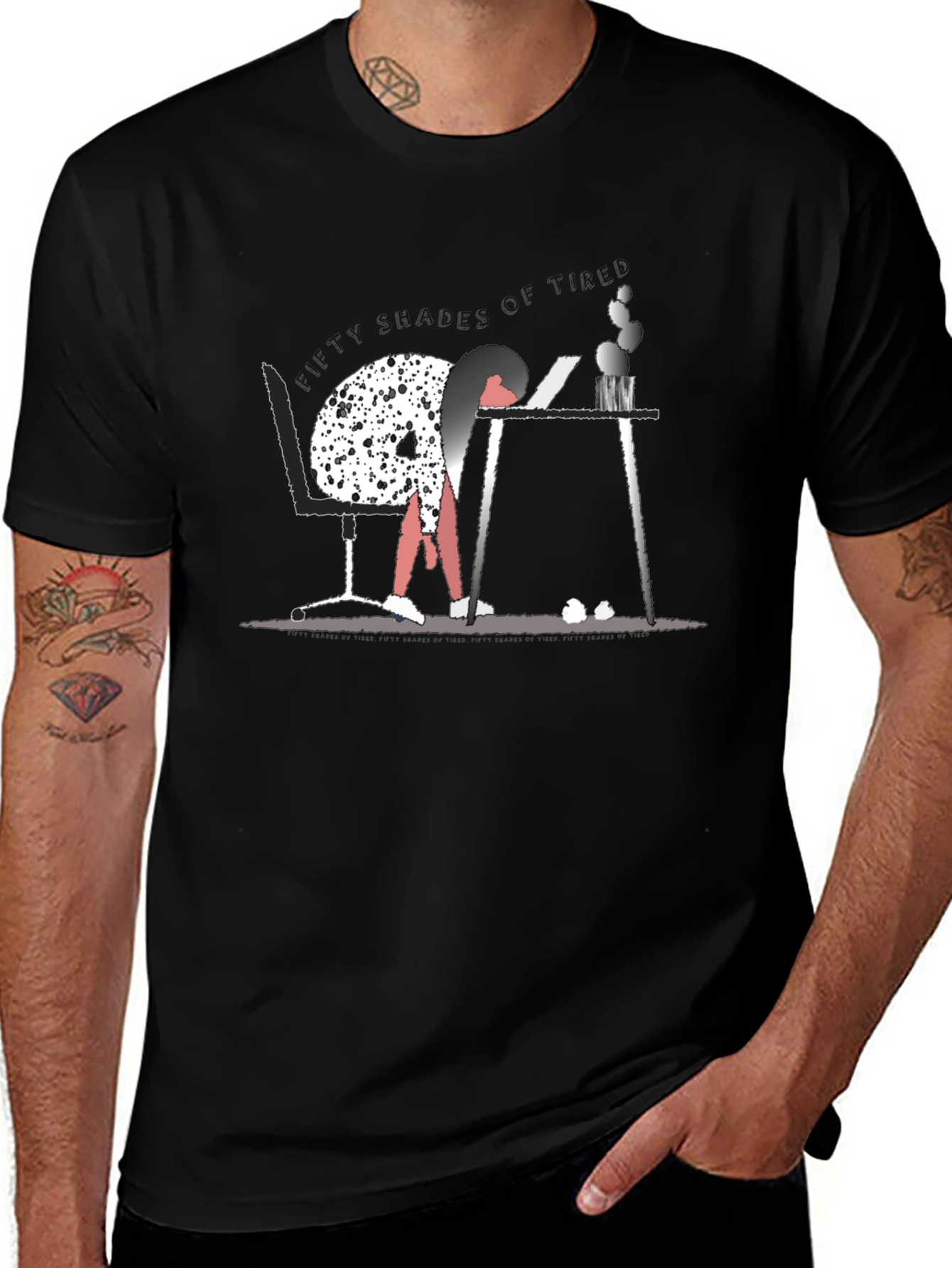 Fifty Shades of Tired Graphic T-Shirt - Black