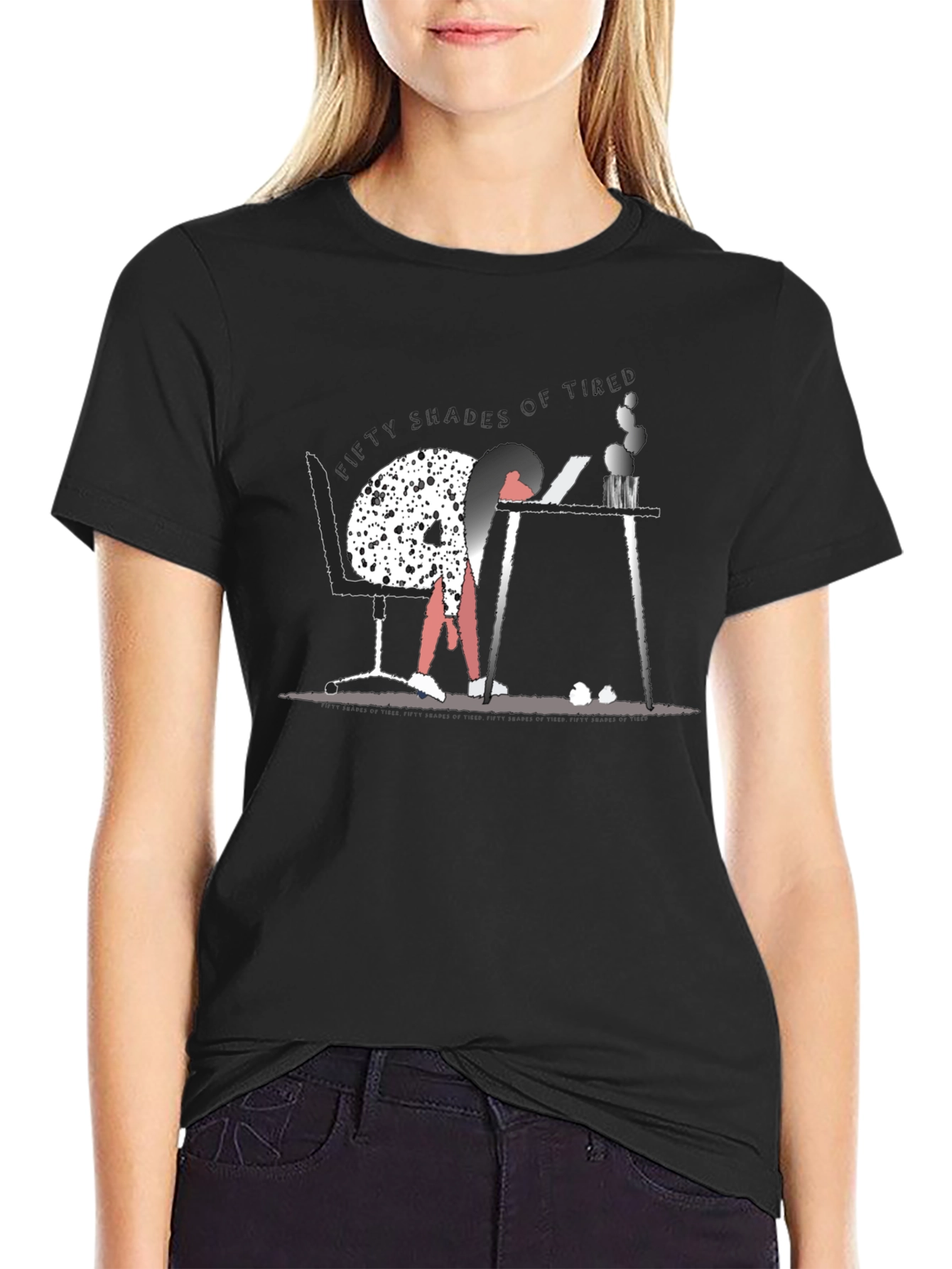 Fifty Shades of Tired Graphic T-Shirt - Black