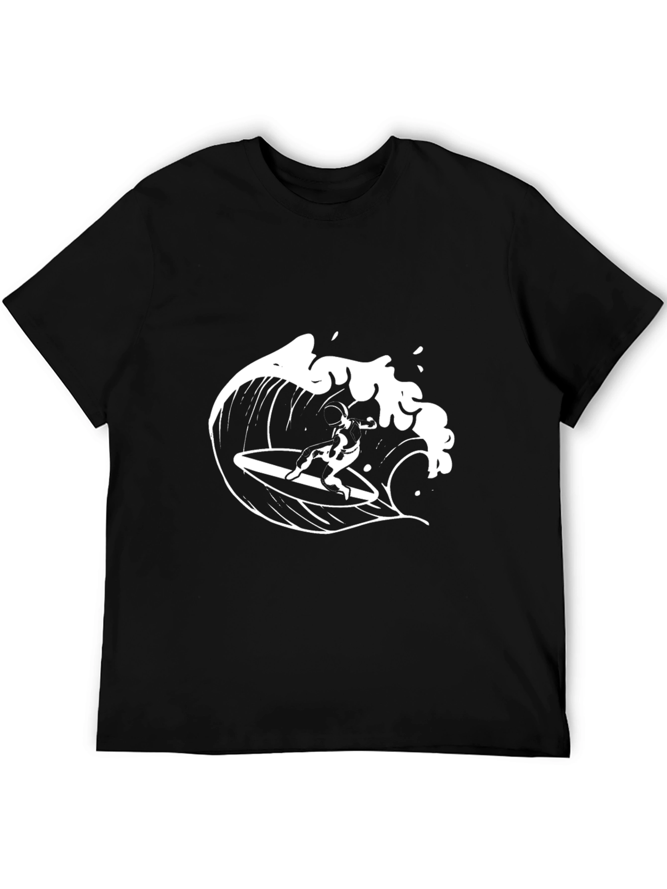 Surfer Wave Graphic Black T-Shirt