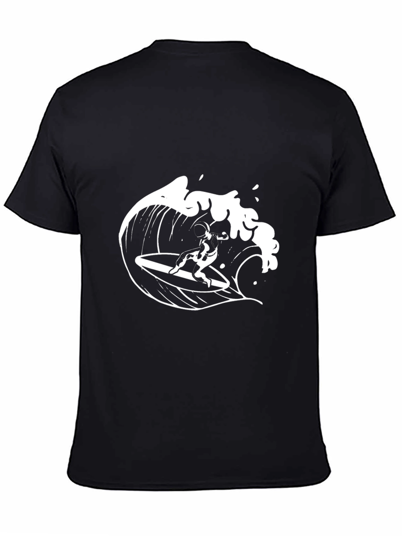 Surfer Wave Graphic Black T-Shirt