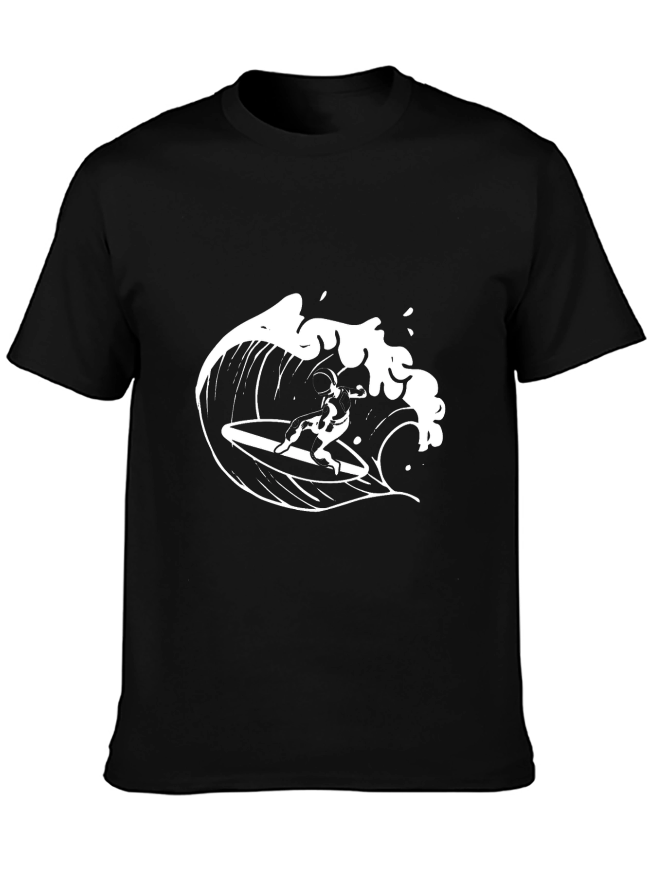 Surfer Wave Graphic Black T-Shirt