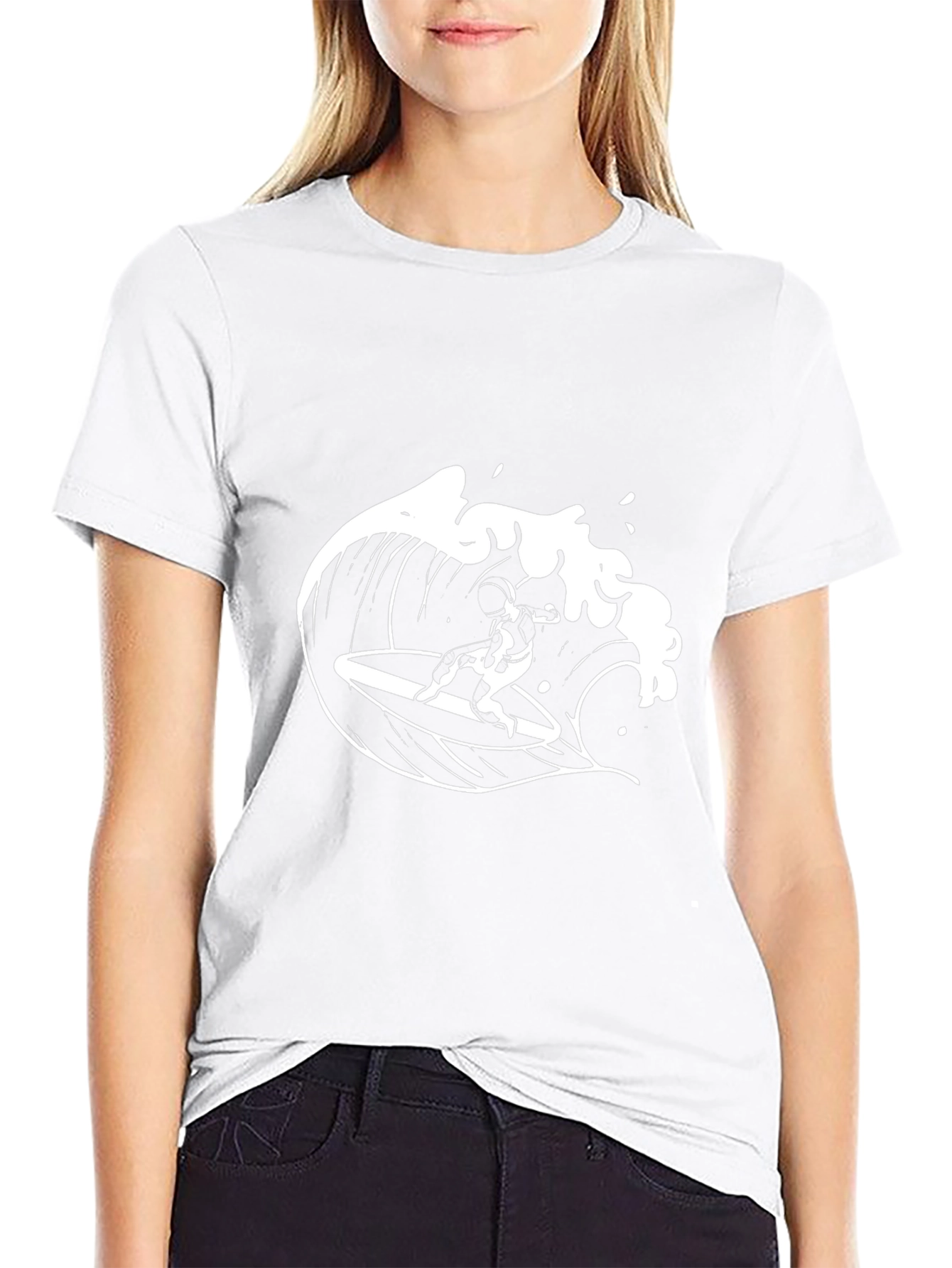Surfer Wave Graphic Black T-Shirt