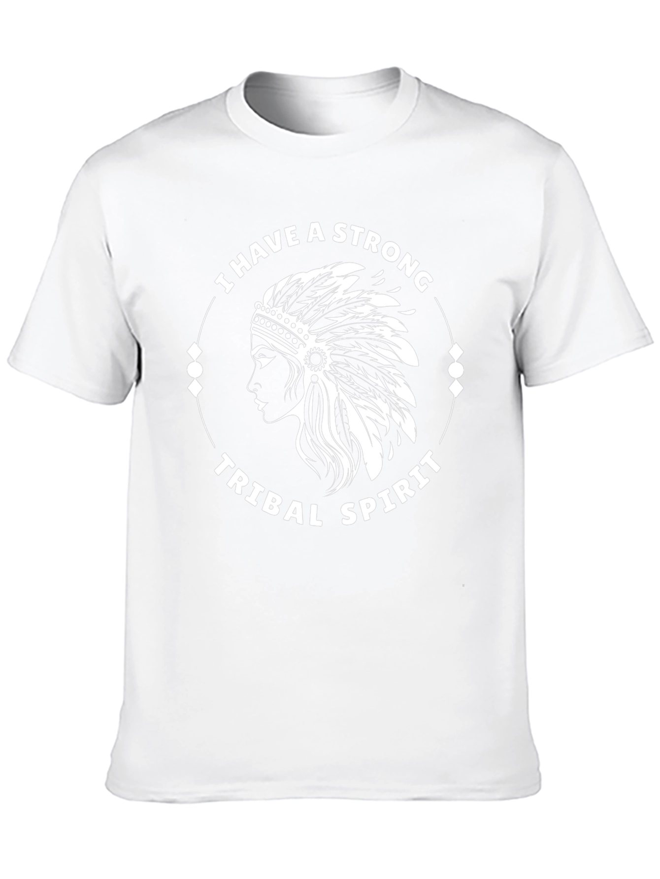 Strong Tribal Spirit Graphic Tee - Black Cotton Blend
