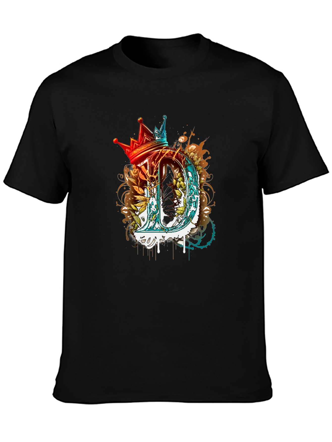 King D Letter Graphic Print T-Shirt