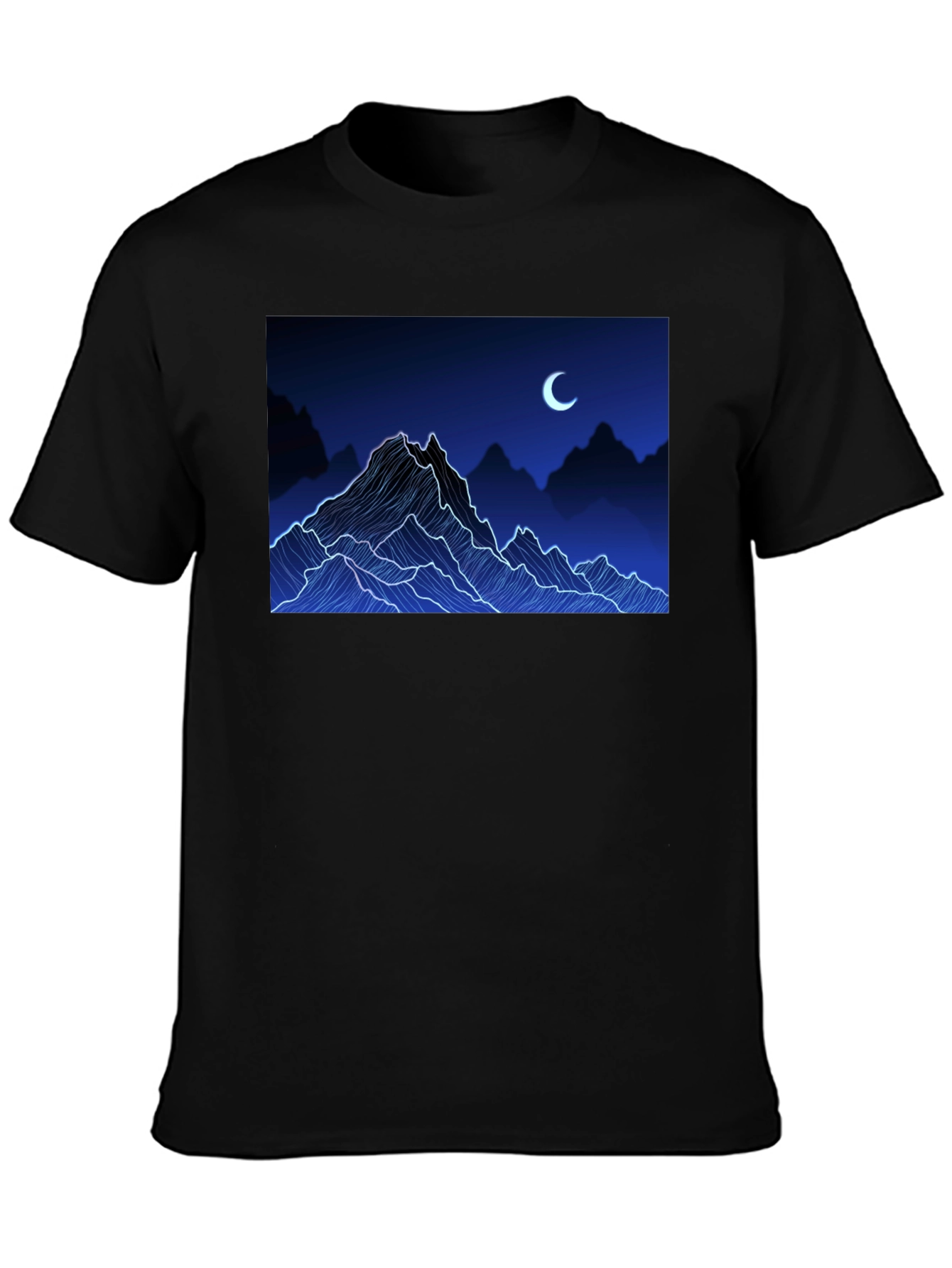 Mountains and Moon Black Tee