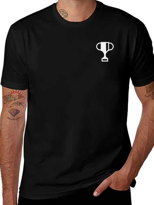 Mens Black T-Shirt with Trophy Graphic