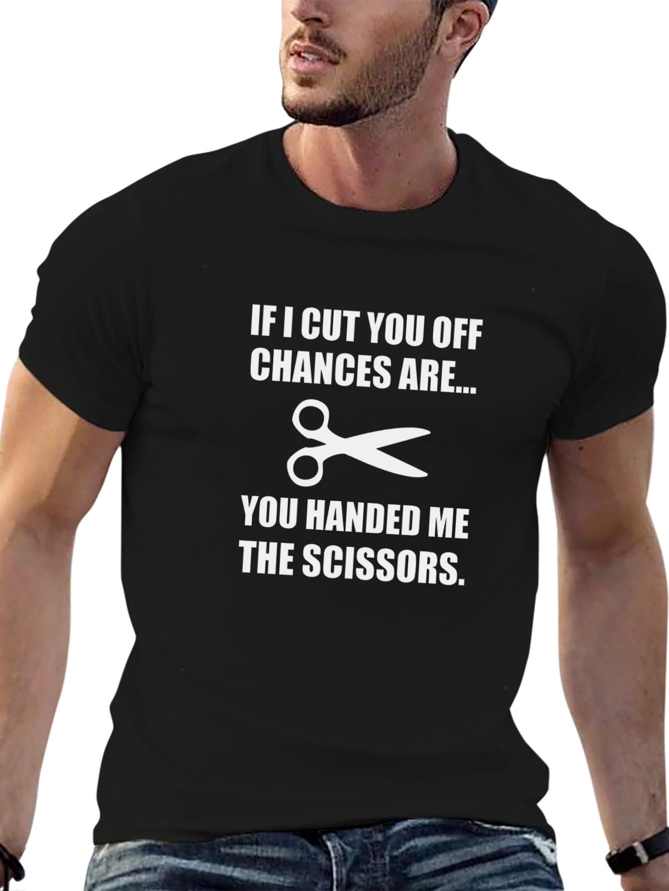 Funny Handed Me The Scissors Graphic T-Shirt