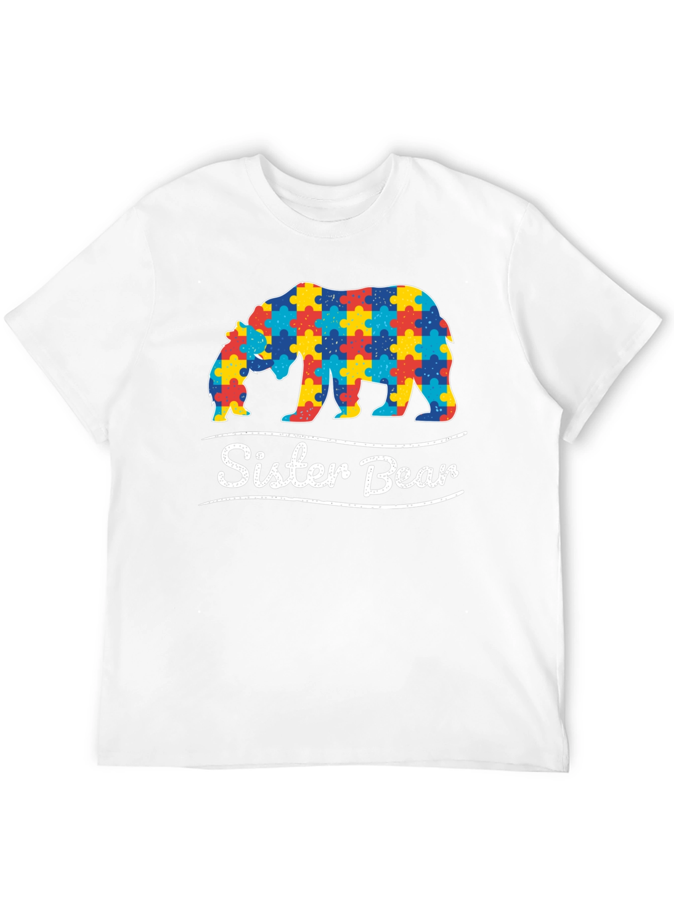 Sister Bear Autism Awareness Puzzle T-Shirt