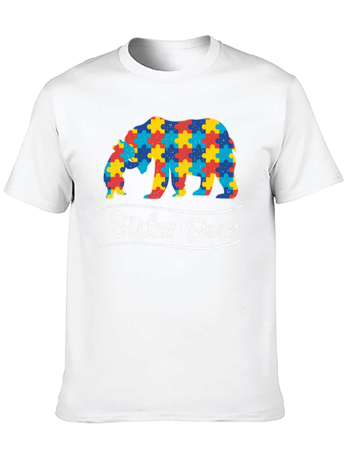 Sister Bear Autism Awareness Puzzle T-Shirt
