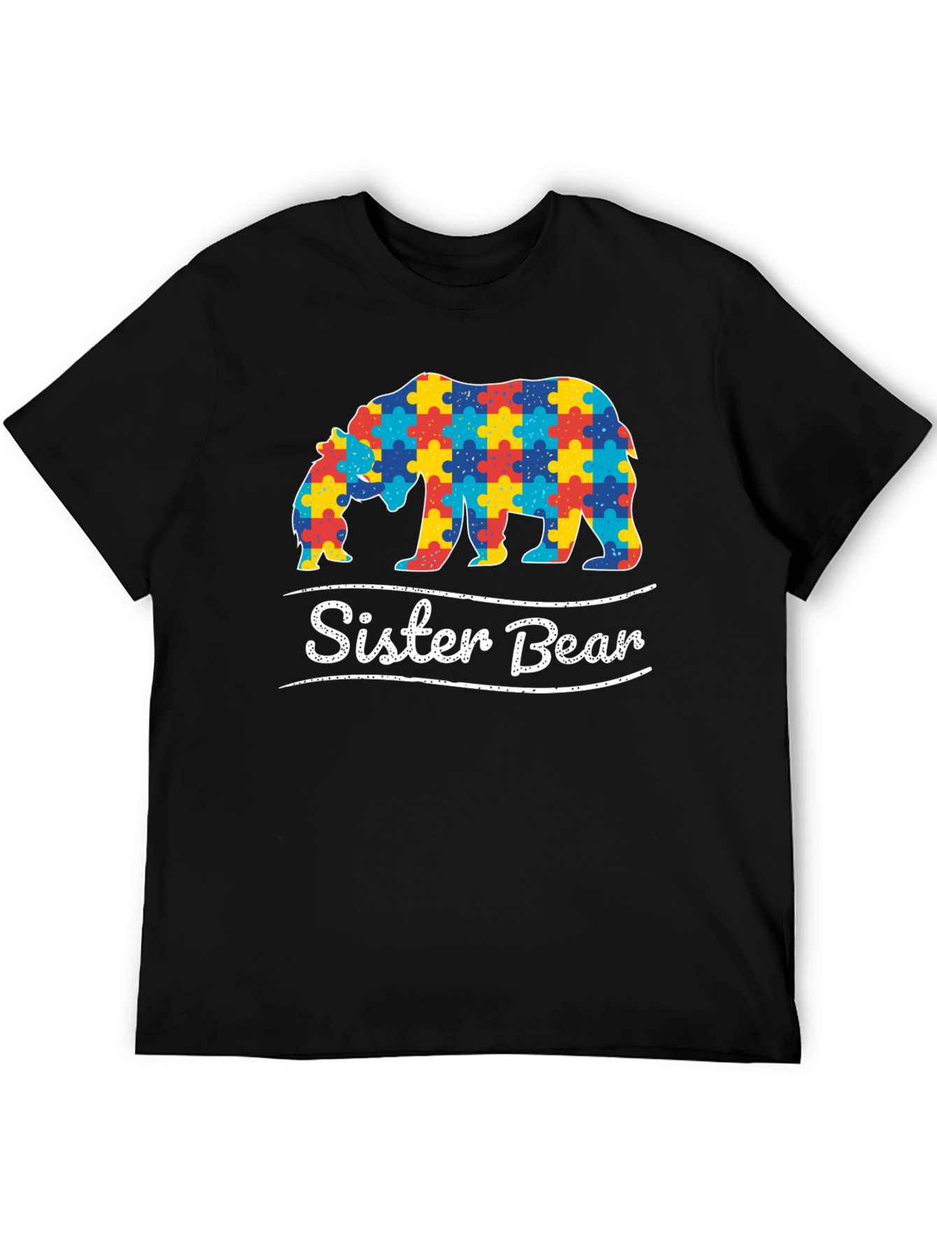 Sister Bear Autism Awareness Puzzle T-Shirt