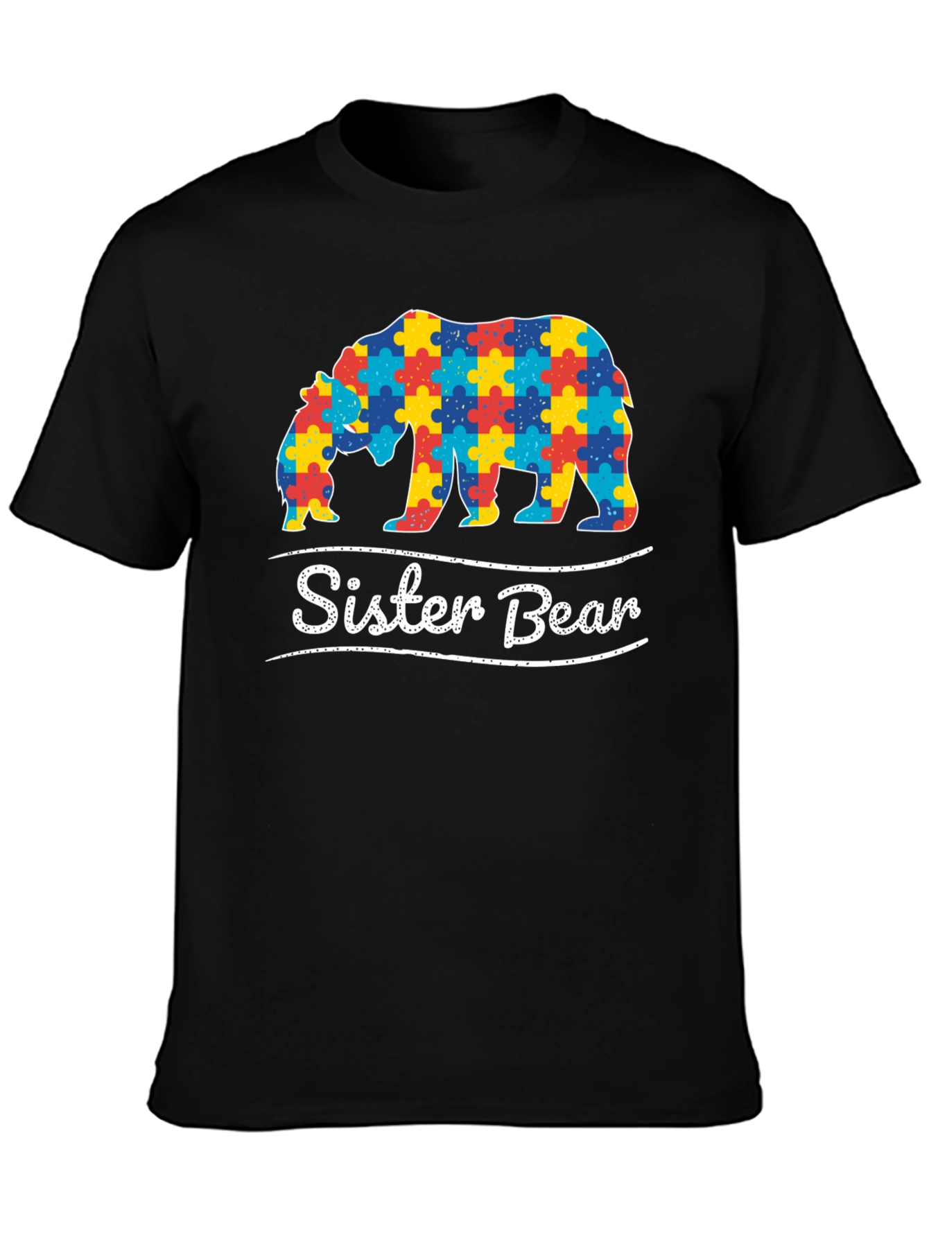 Sister Bear Autism Awareness Puzzle T-Shirt