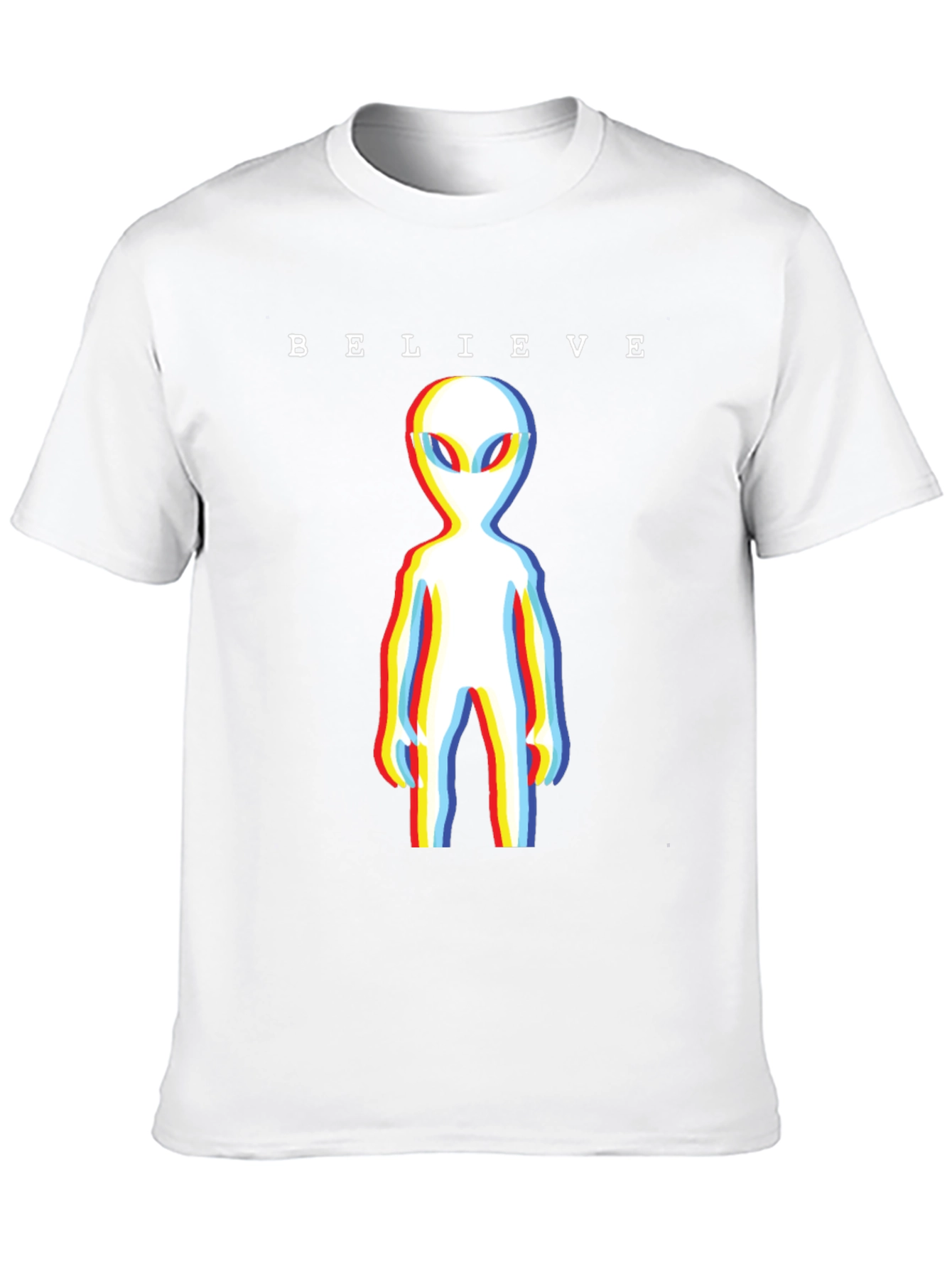 Believe Alien T-Shirt - Retro 3D Style Tee