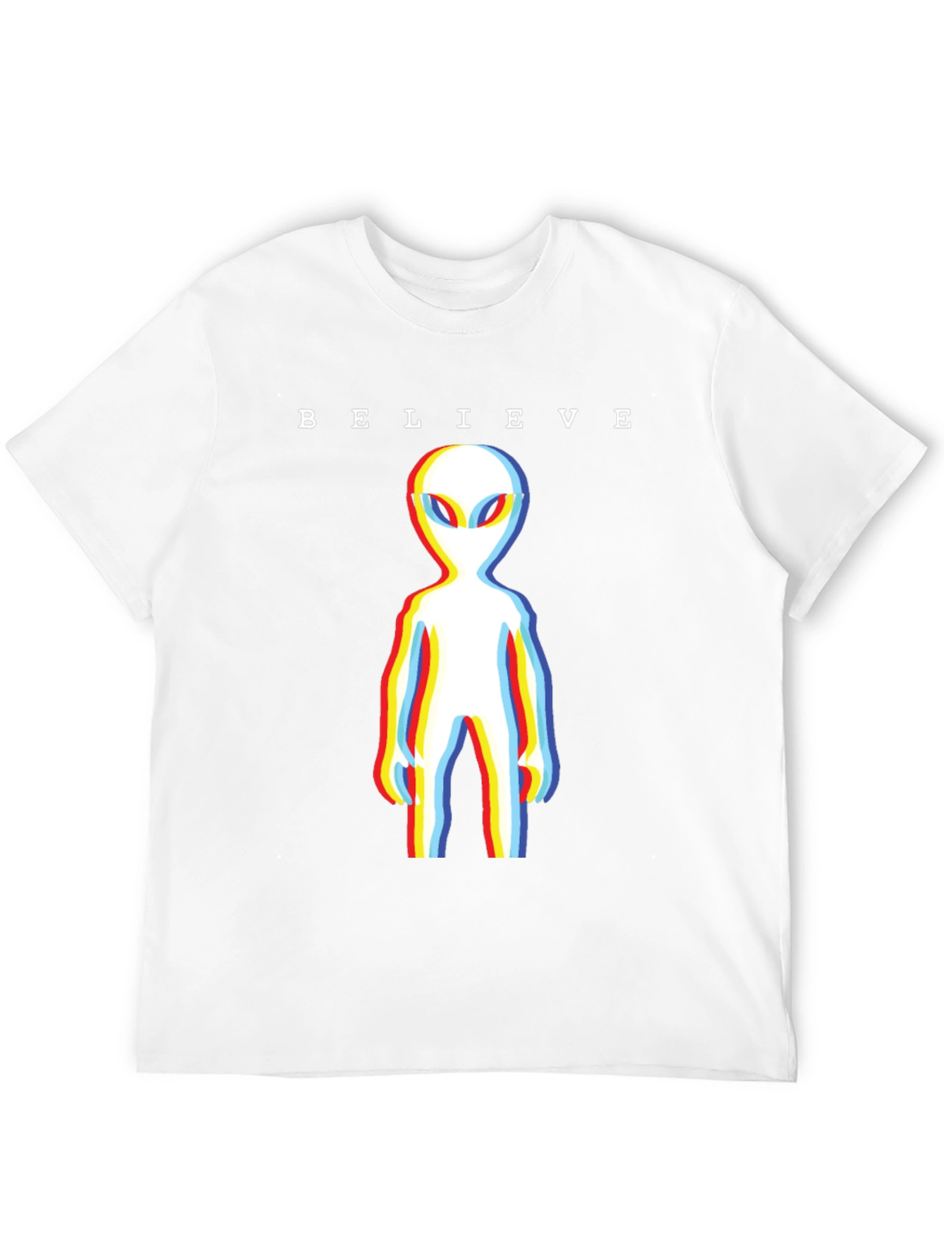 Believe Alien T-Shirt - Retro 3D Style Tee