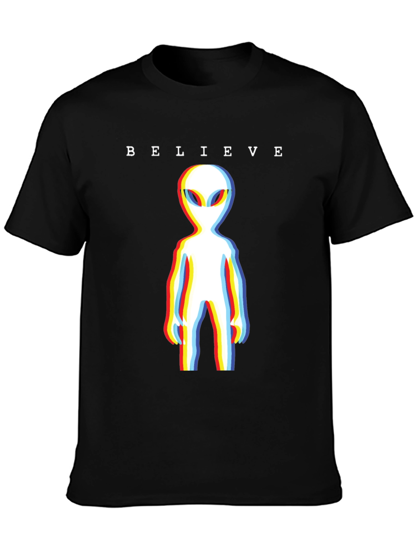 Believe Alien T-Shirt - Retro 3D Style Tee