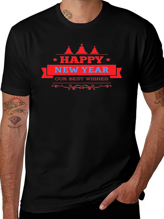 Happy New Year Graphic Tee - Festive Holiday T-Shirt