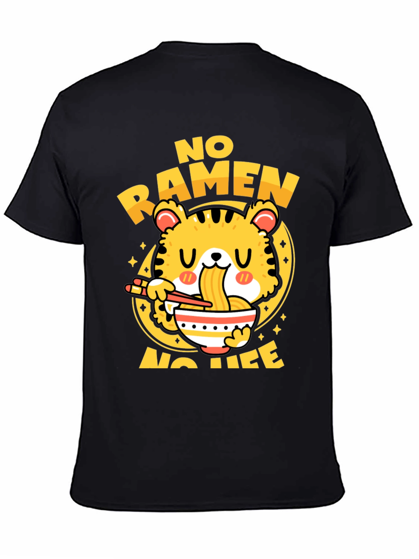 No Ramen No Life T-Shirt - Cute Tiger Design