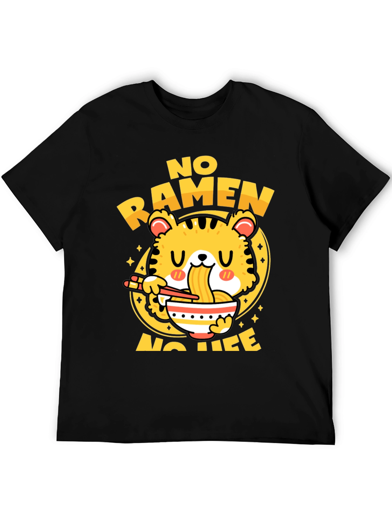 No Ramen No Life T-Shirt - Cute Tiger Design