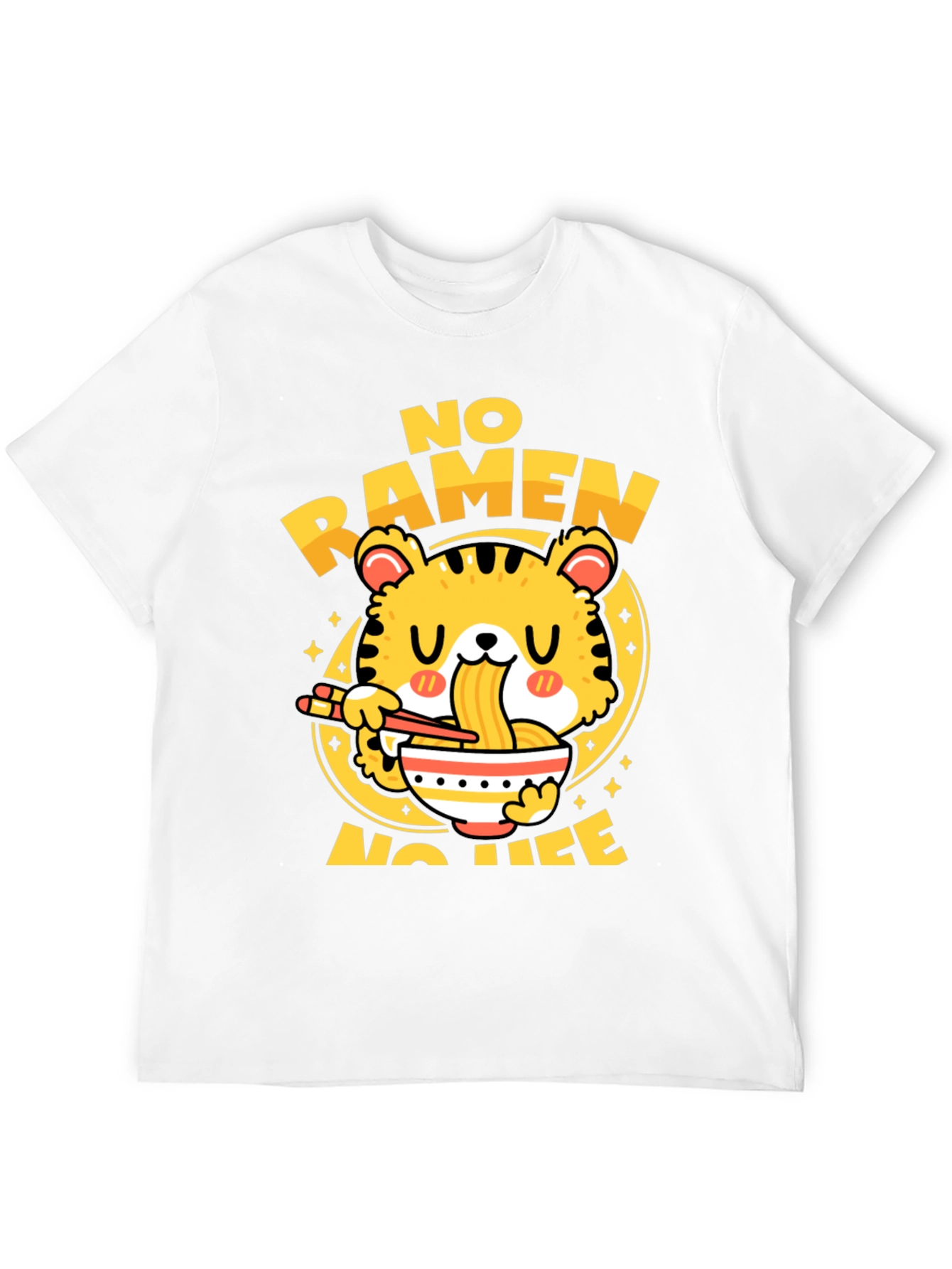 No Ramen No Life T-Shirt - Cute Tiger Design