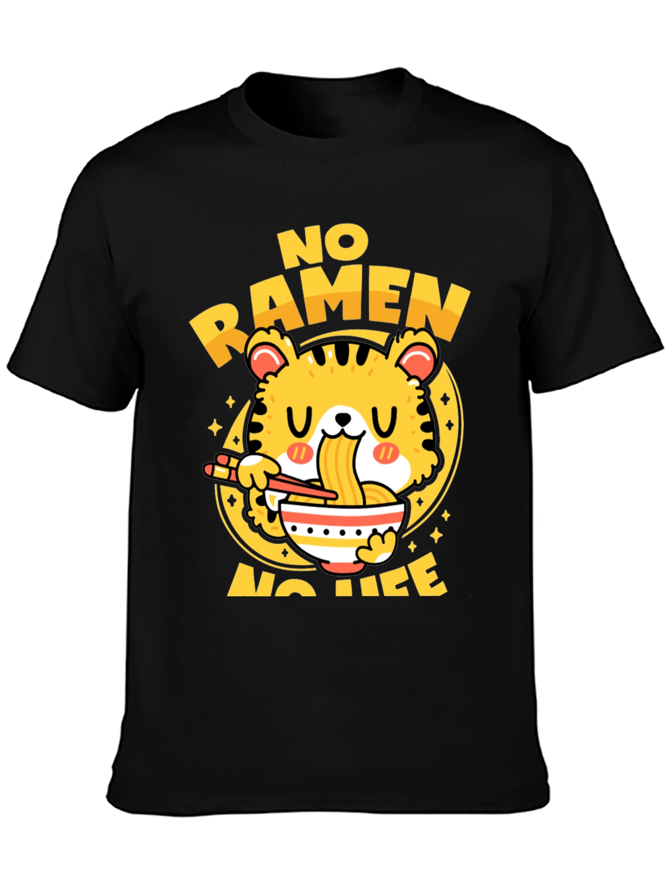 No Ramen No Life T-Shirt - Cute Tiger Design