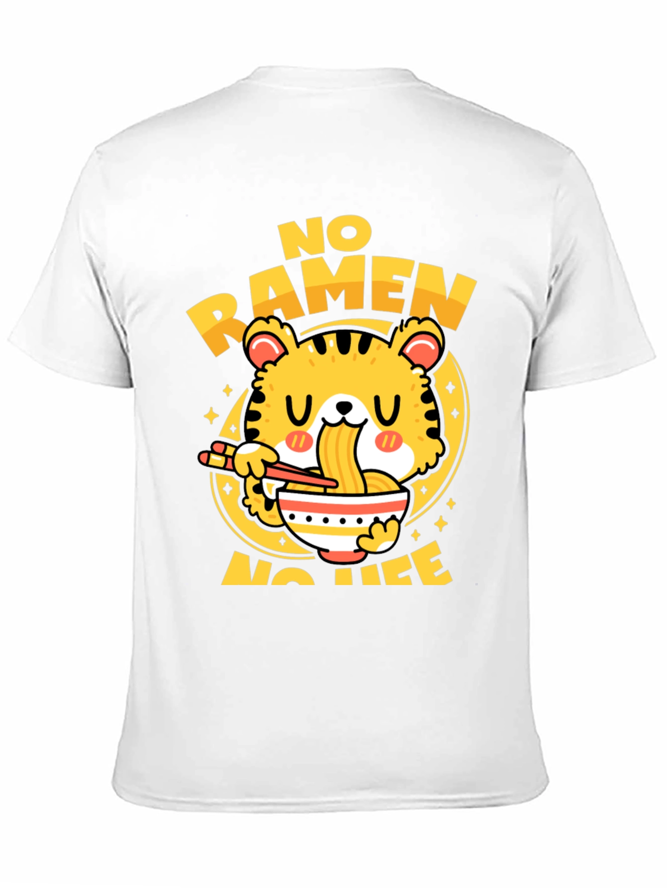 No Ramen No Life T-Shirt - Cute Tiger Design