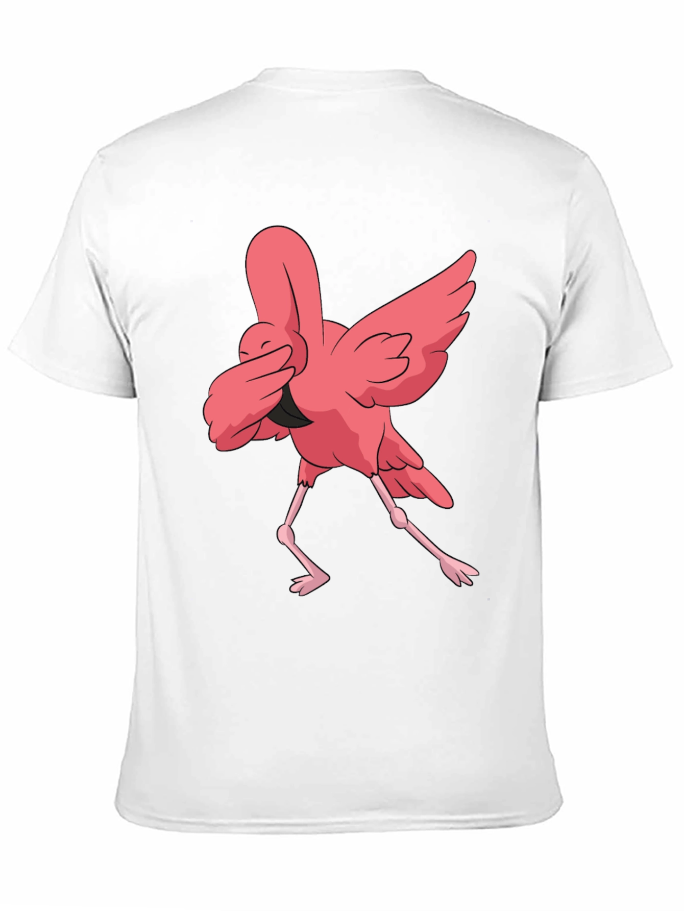 Dabbing Flamingo Graphic Tee - Black Casual T-Shirt