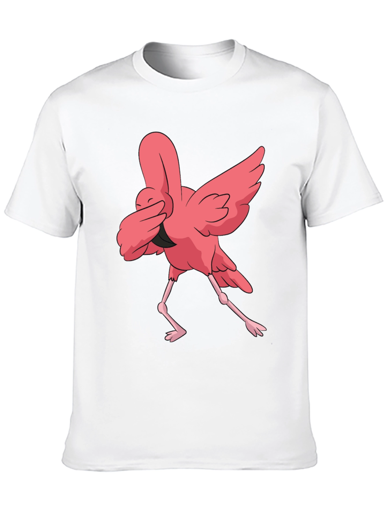 Dabbing Flamingo Graphic Tee - Black Casual T-Shirt
