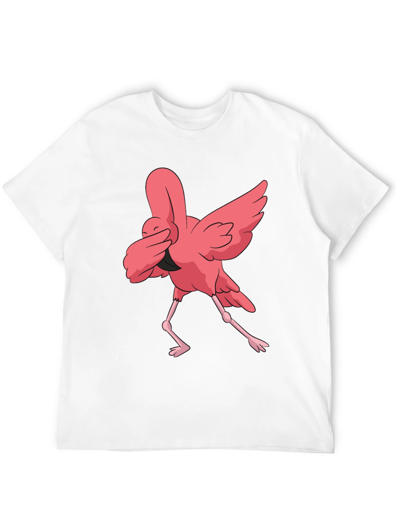 Dabbing Flamingo Graphic Tee - Black Casual T-Shirt