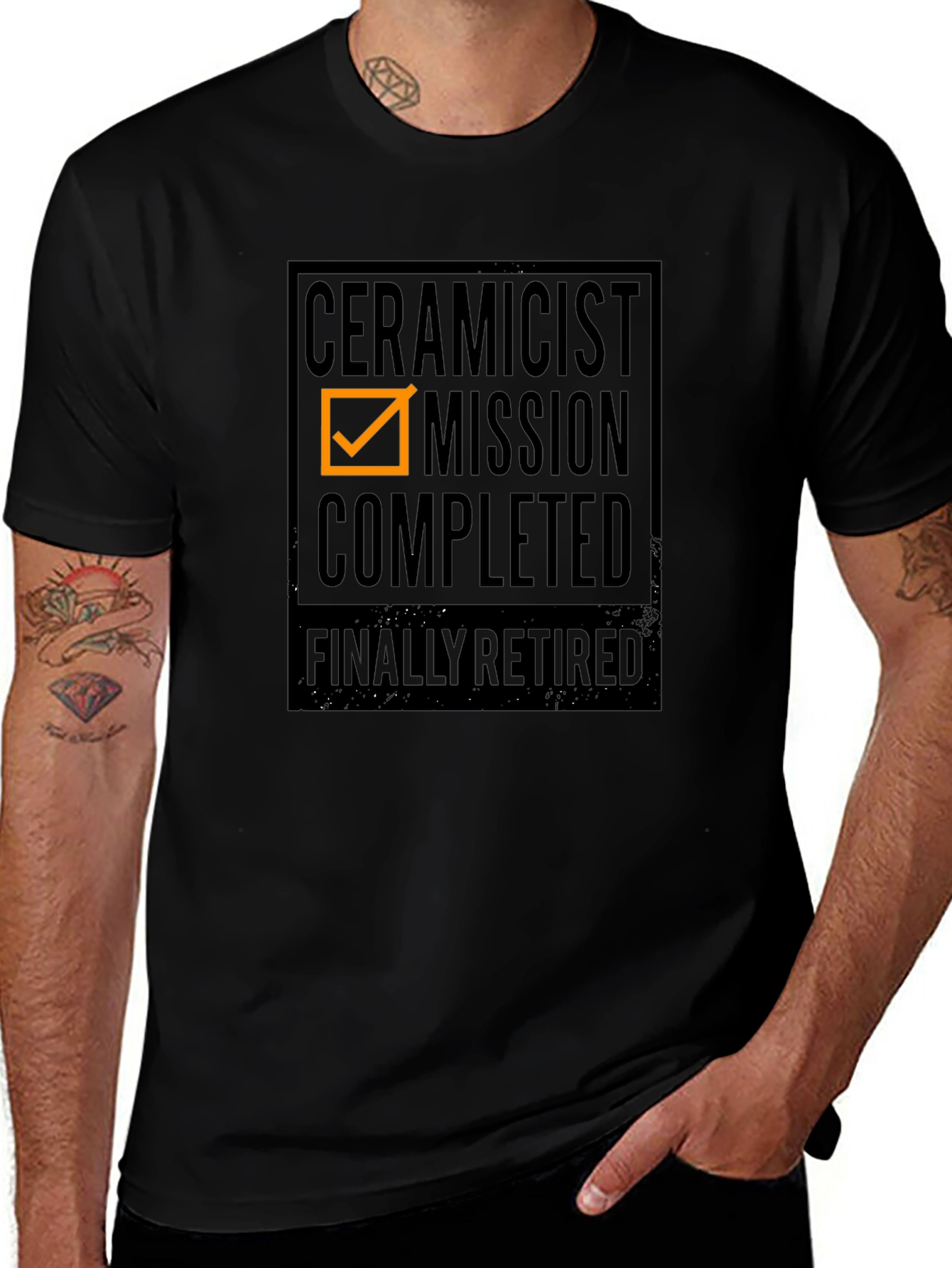 Ceramicist Mission Completed Retired Black T-Shirt