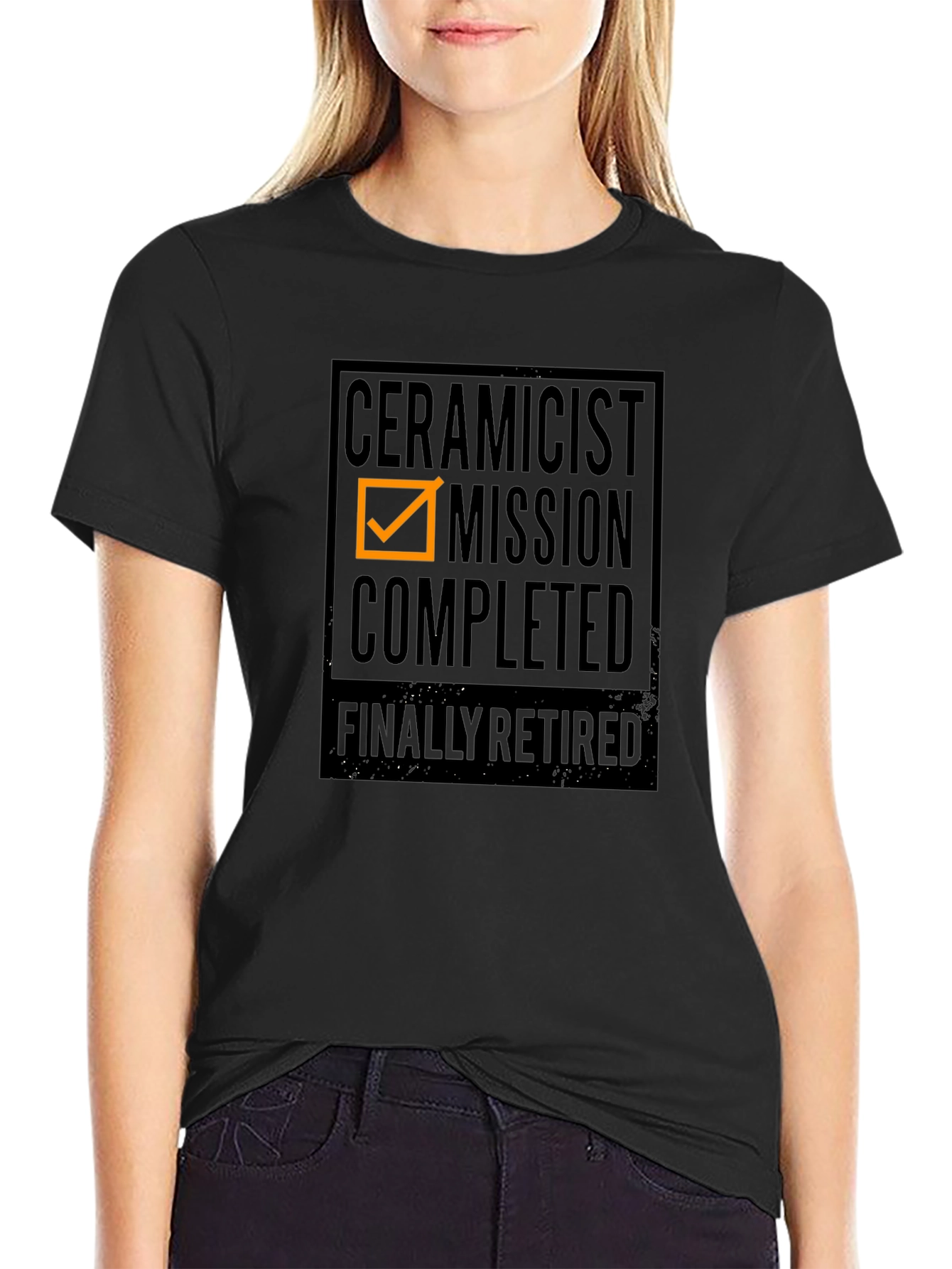 Ceramicist Mission Completed Retired Black T-Shirt