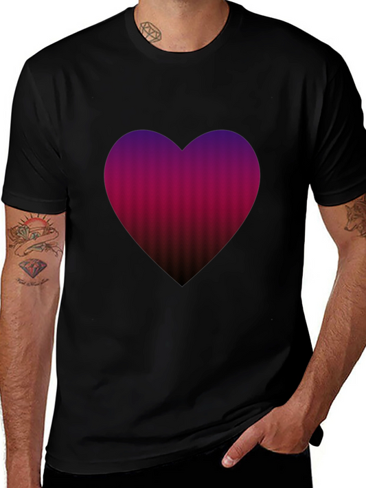 Heart Gradient Mens Tee - Soft Cotton Blend
