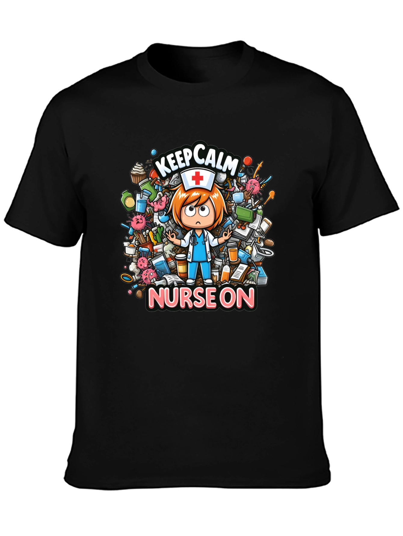 Keep Calm Nurse On Graphic T-Shirt