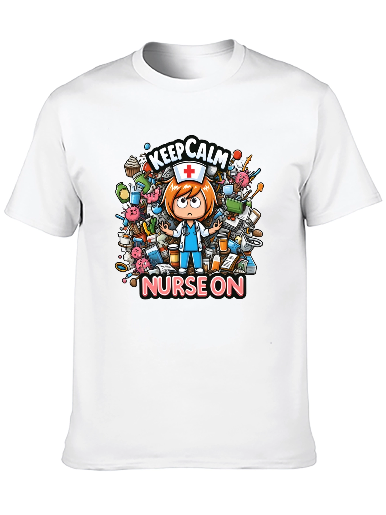 Keep Calm Nurse On Graphic T-Shirt