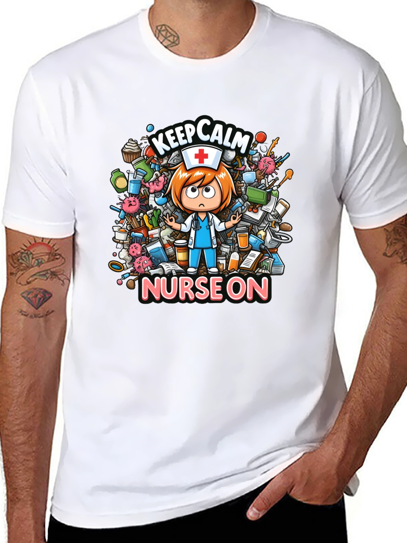 Keep Calm Nurse On Graphic T-Shirt