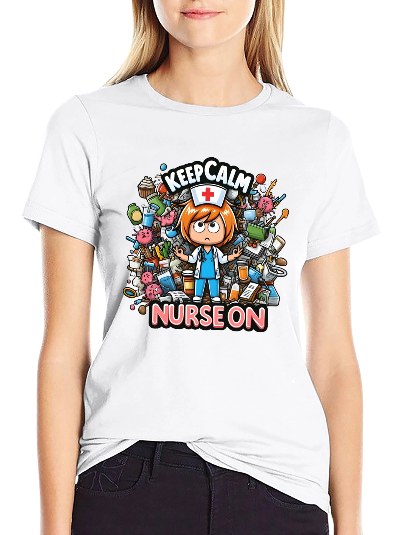 Keep Calm Nurse On Graphic T-Shirt
