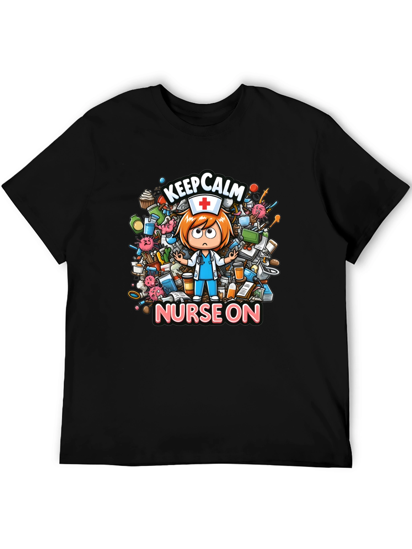 Keep Calm Nurse On Graphic T-Shirt