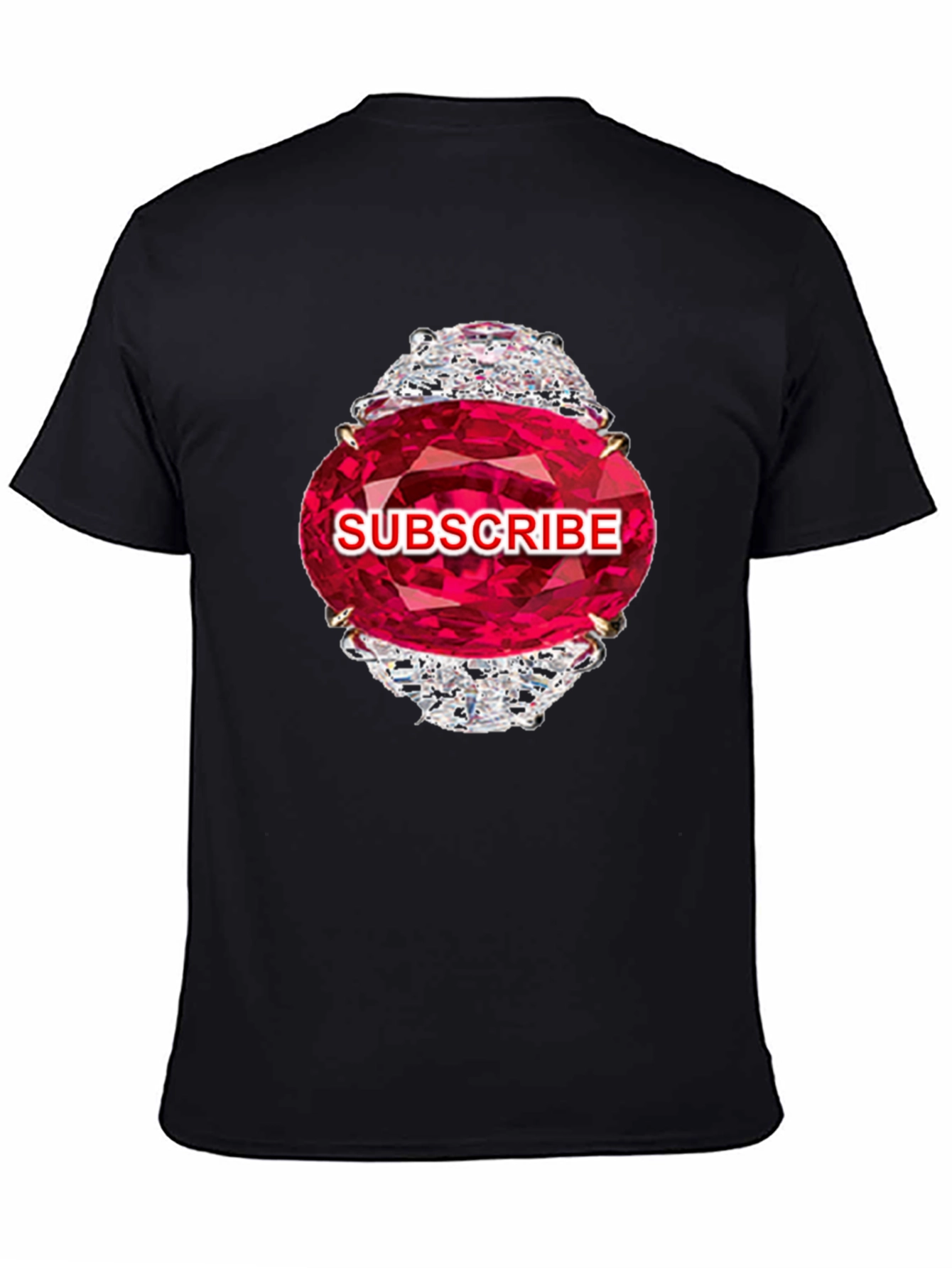 Subscribe Diamond Ring Graphic Tee - Stylish Black T-Shirt