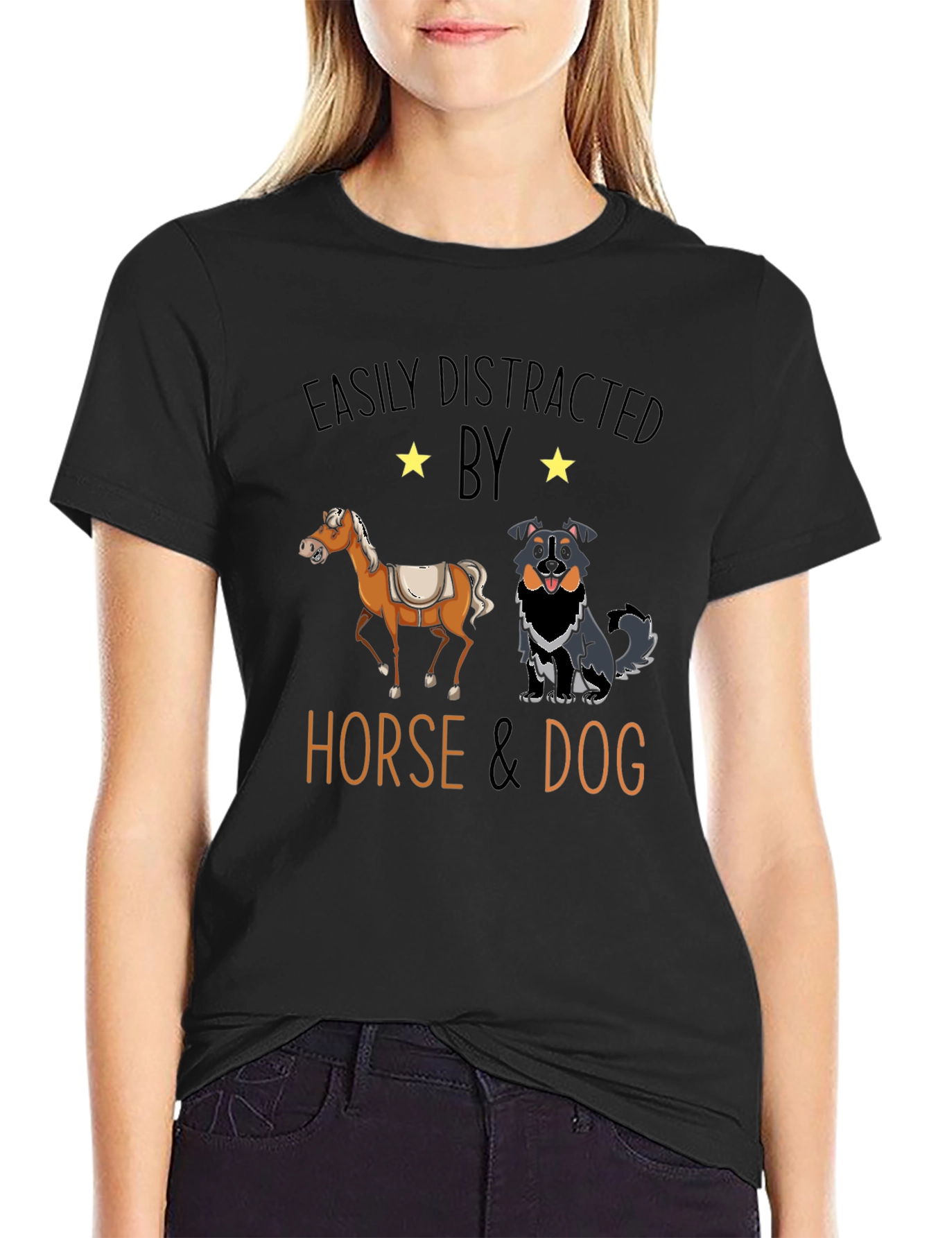 Easily Distracted Horse & Dog T-Shirt