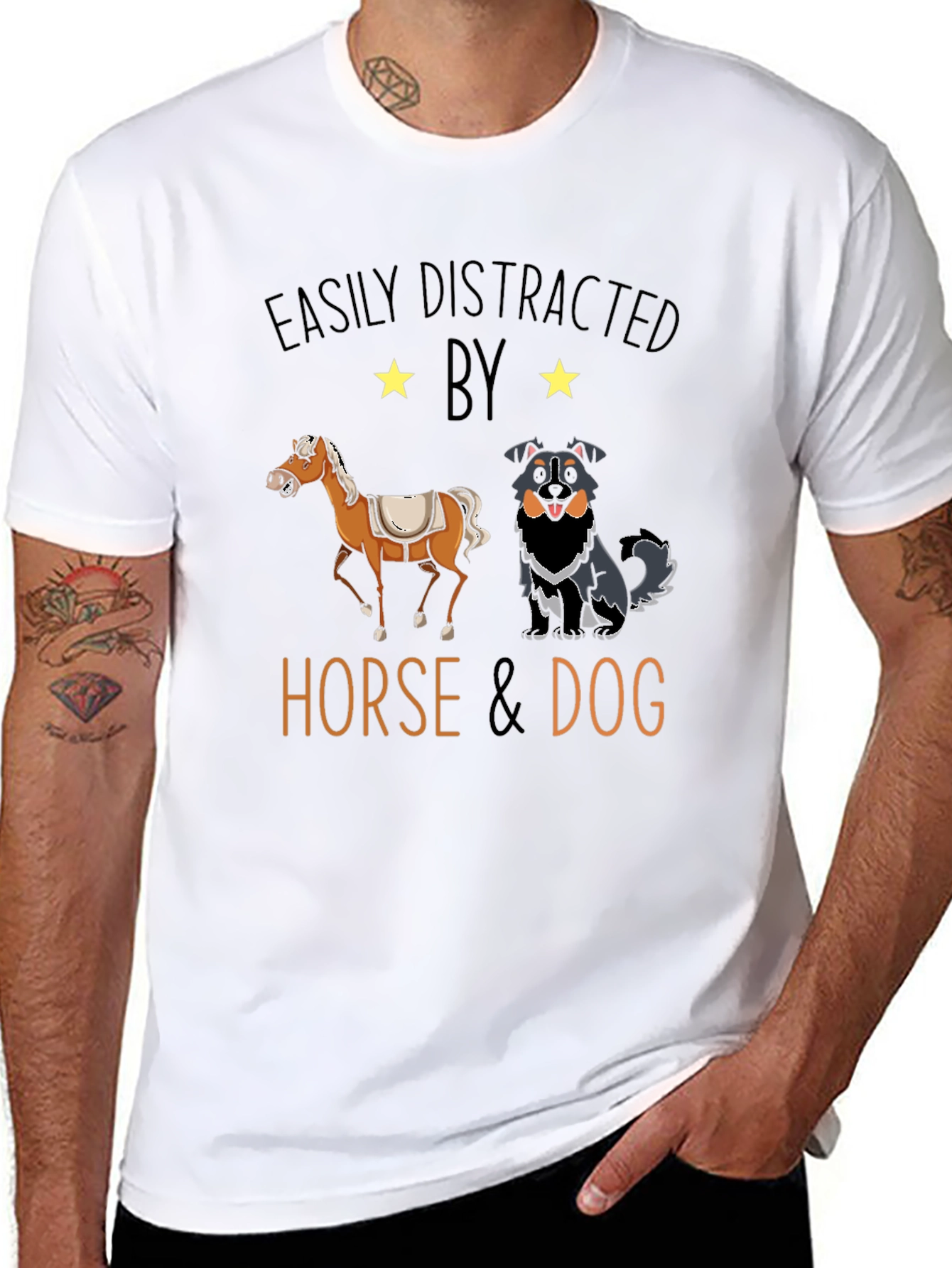 Easily Distracted Horse & Dog T-Shirt