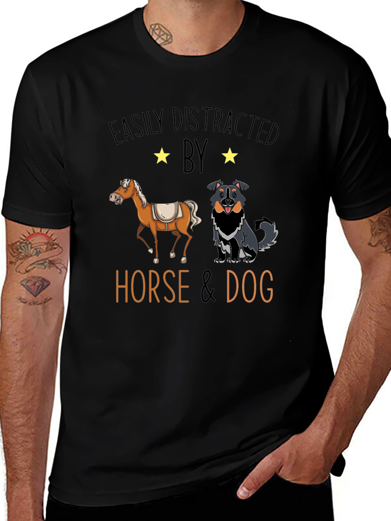 Easily Distracted Horse & Dog T-Shirt